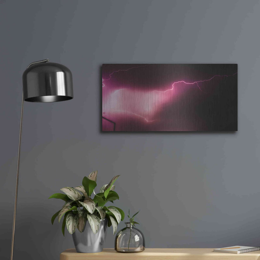 'Orchid Lightning' by NASA Space Photos – Metal Wall Art, 24x12 room view