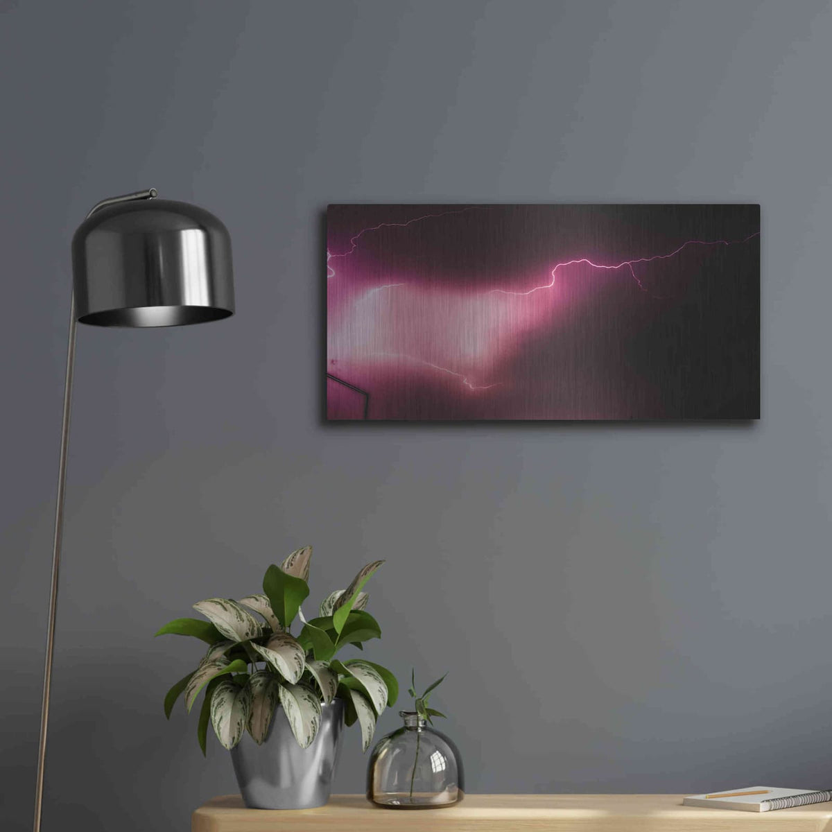 'Orchid Lightning' by NASA Space Photos – Metal Wall Art, 24x12 room view