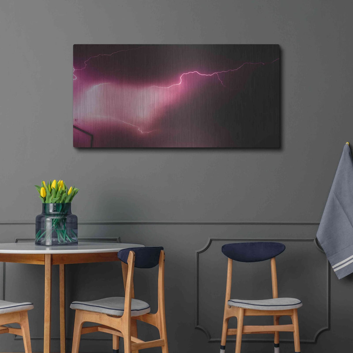 'Orchid Lightning' by NASA Space Photos – Metal Wall Art, 48x24 room view