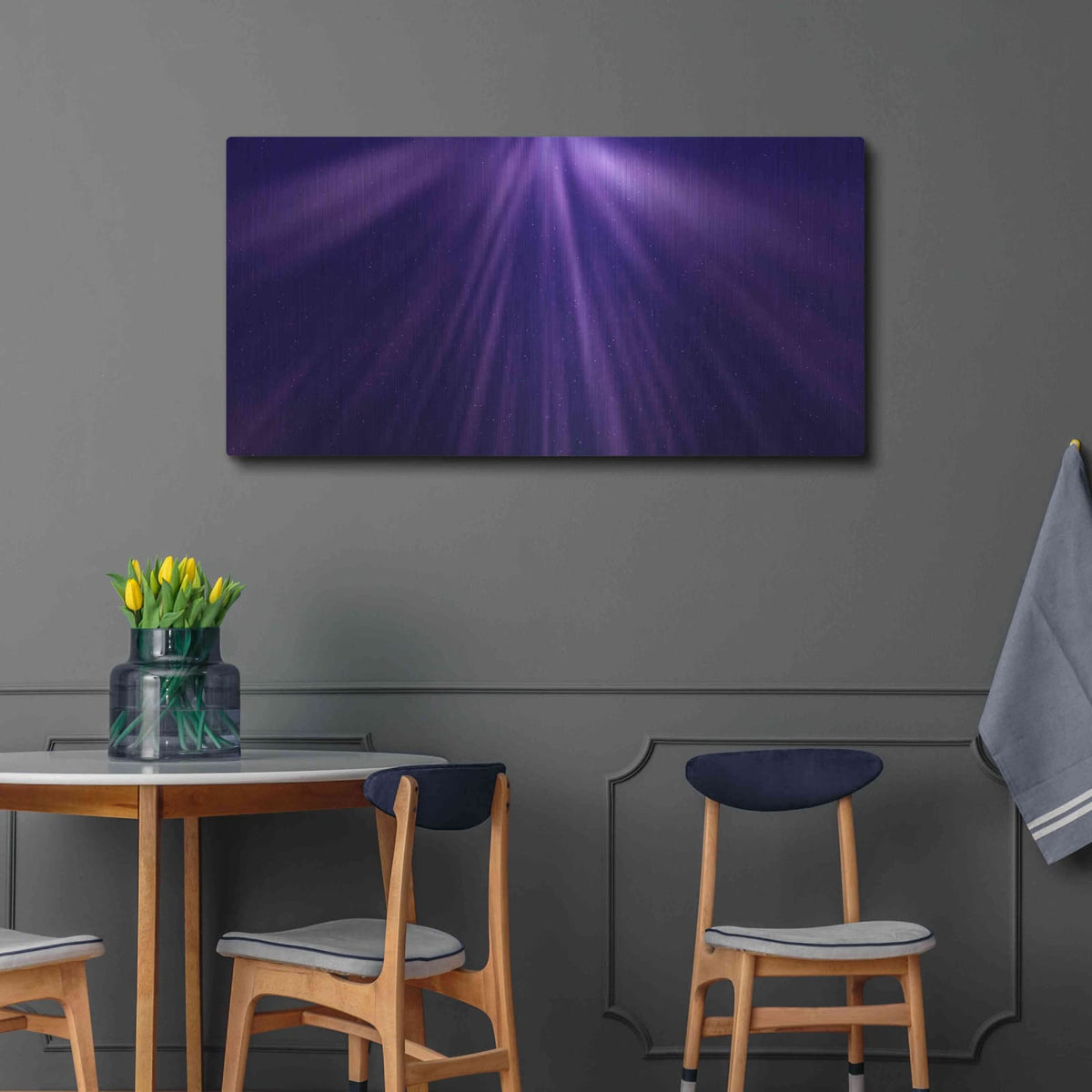 'Oceanic Moon Rays' by NASA Space Photos – Metal Wall Art, 48x24 room view