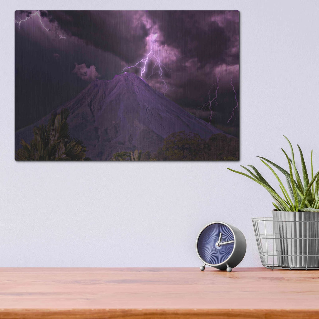 'Lilac Volcano' by NASA Space Photos – Metal Wall Art, 16x12 room view