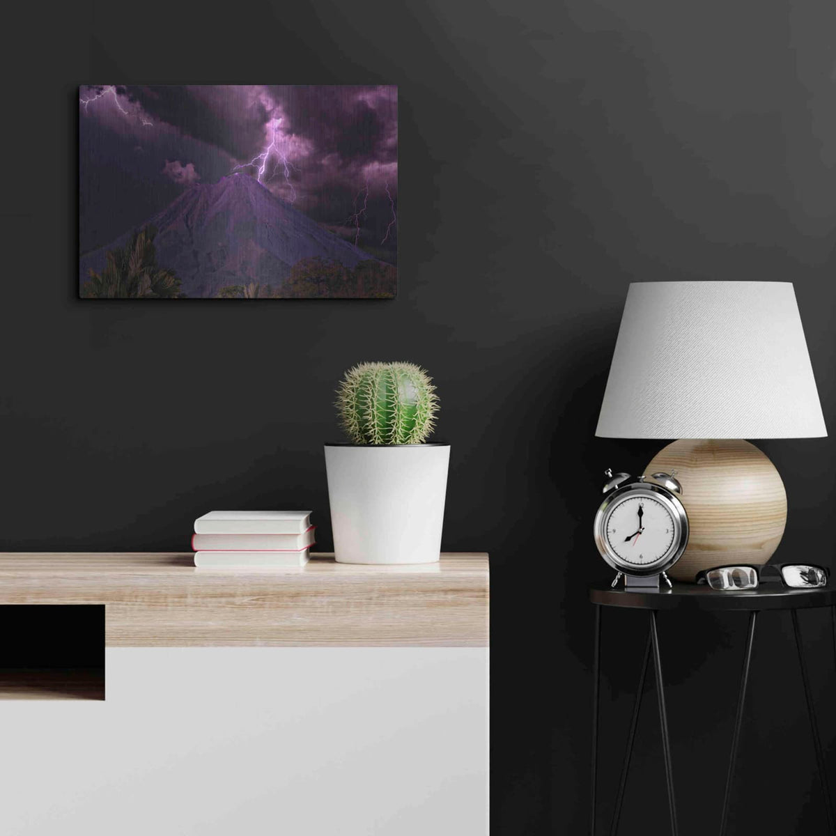 'Lilac Volcano' by NASA Space Photos – Metal Wall Art, 24x16 room view