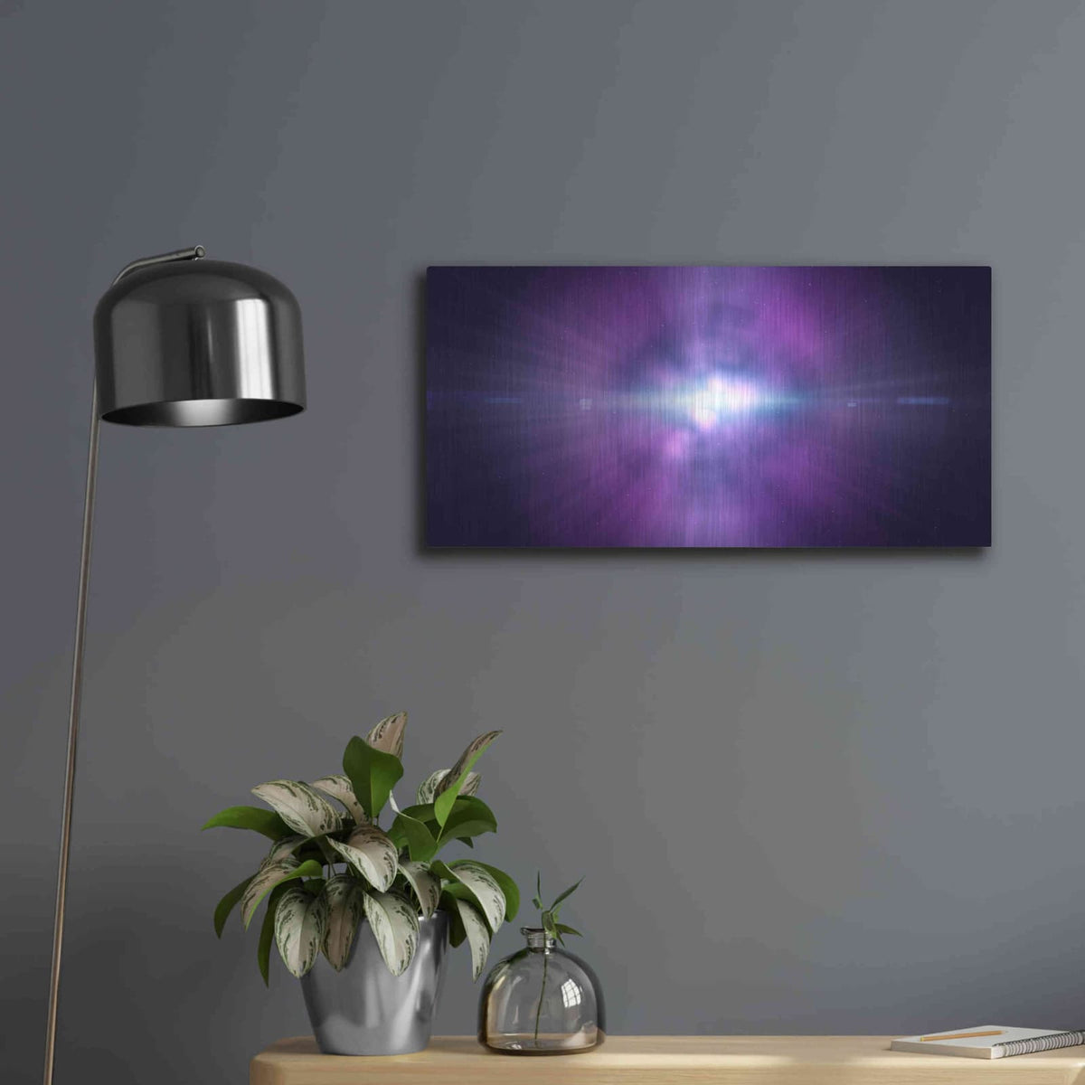 'Lila Above And Beyond' by NASA Space Photos – Metal Wall Art, 24x12 room view