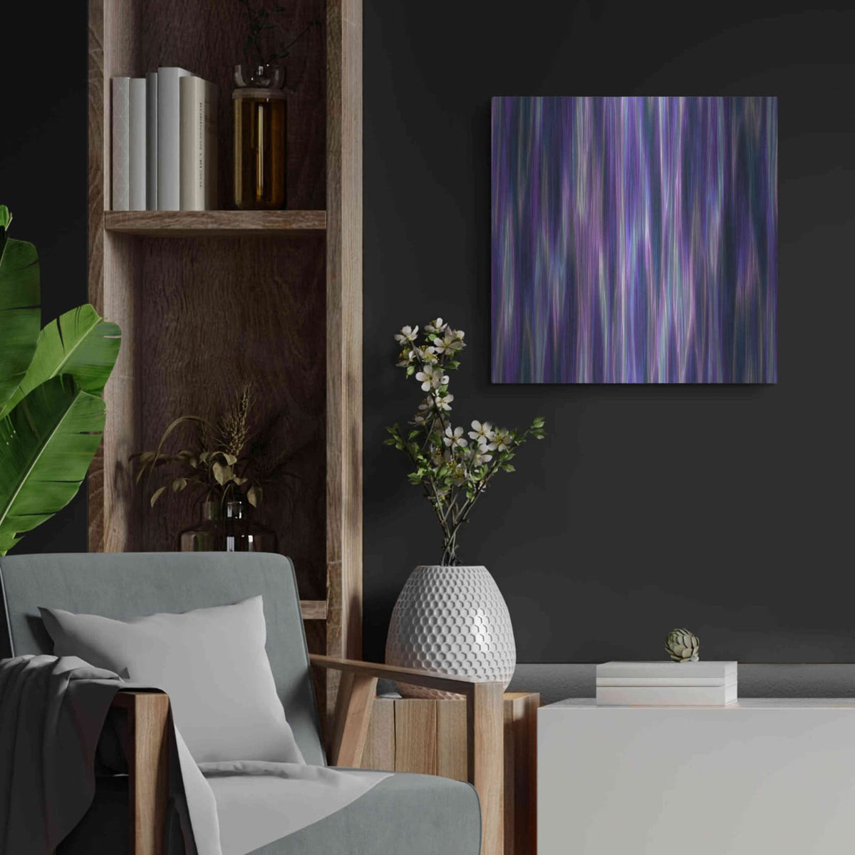 'Cyber Northern Lights' by NASA Space Photos – Metal Wall Art, 24x24 room view