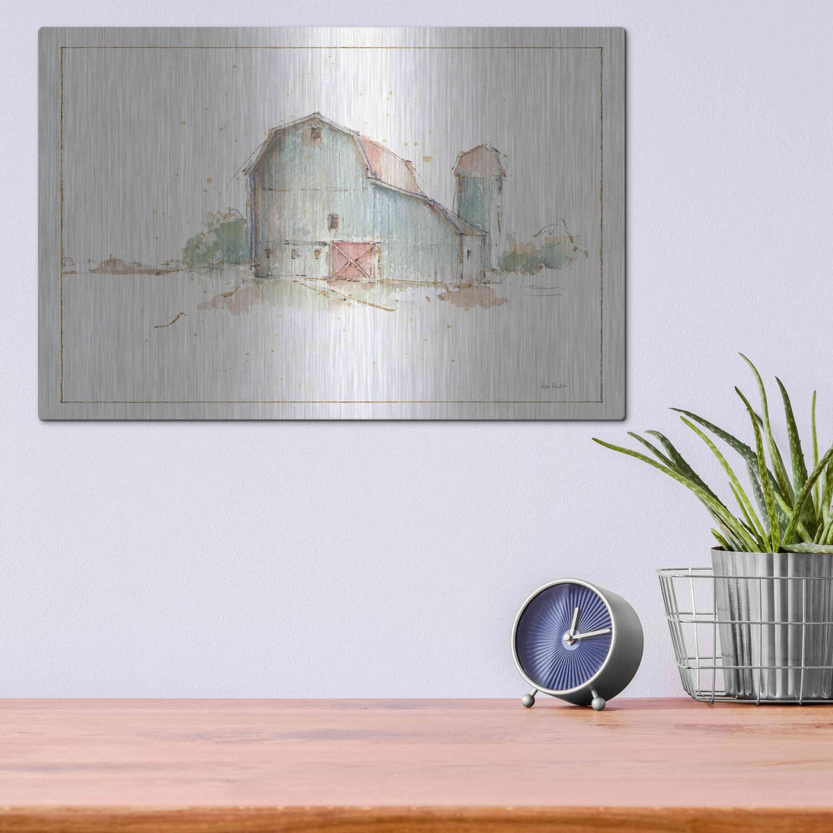 'Farm Friends XIV Barn' by Lisa Audit – Metal Wall Art, 16x12 room view