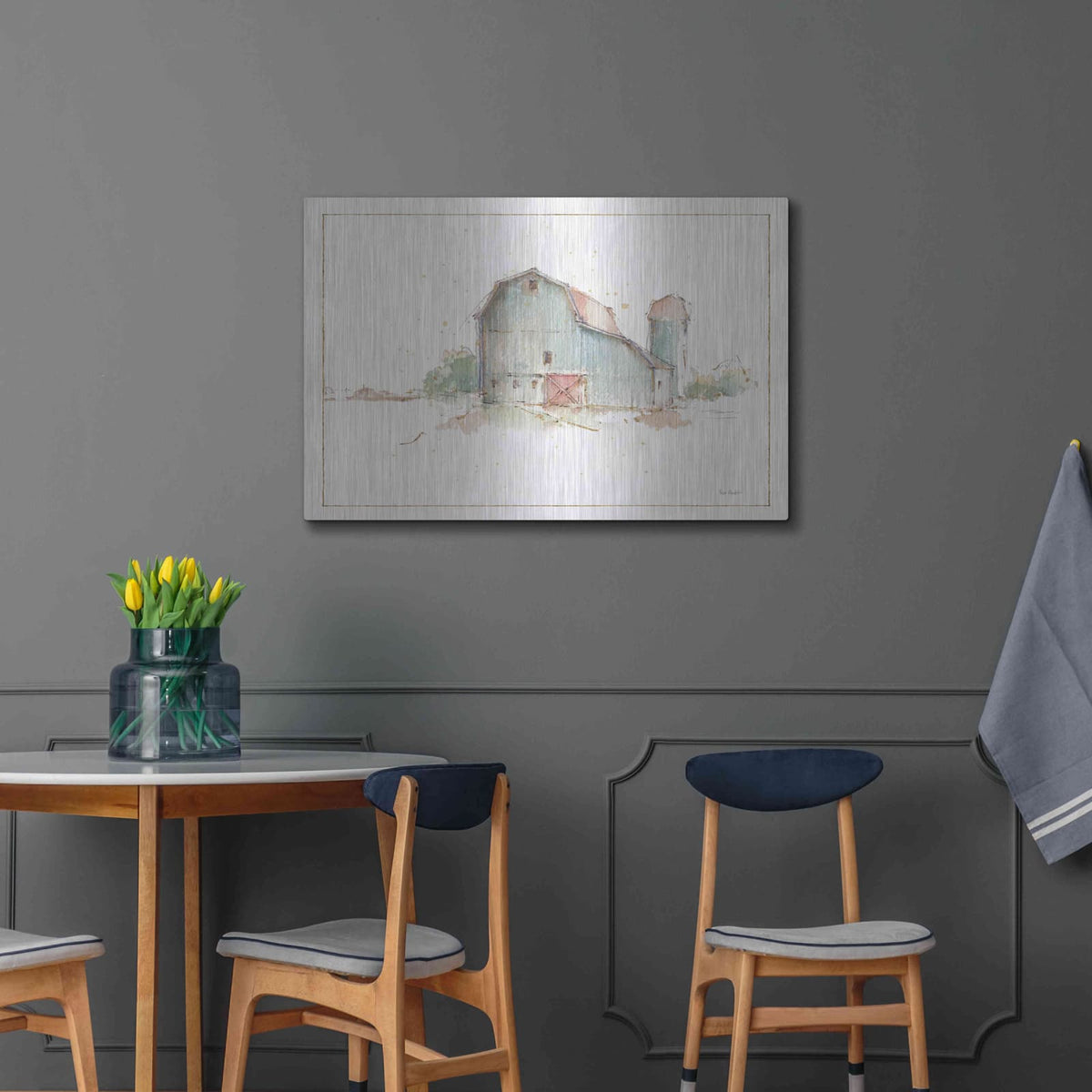 'Farm Friends XIV Barn' by Lisa Audit – Metal Wall Art, 36x24 room view