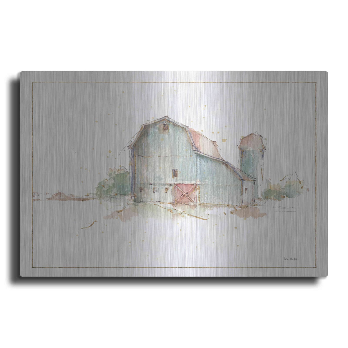 'Farm Friends XIV Barn' by Lisa Audit – Metal Wall Art