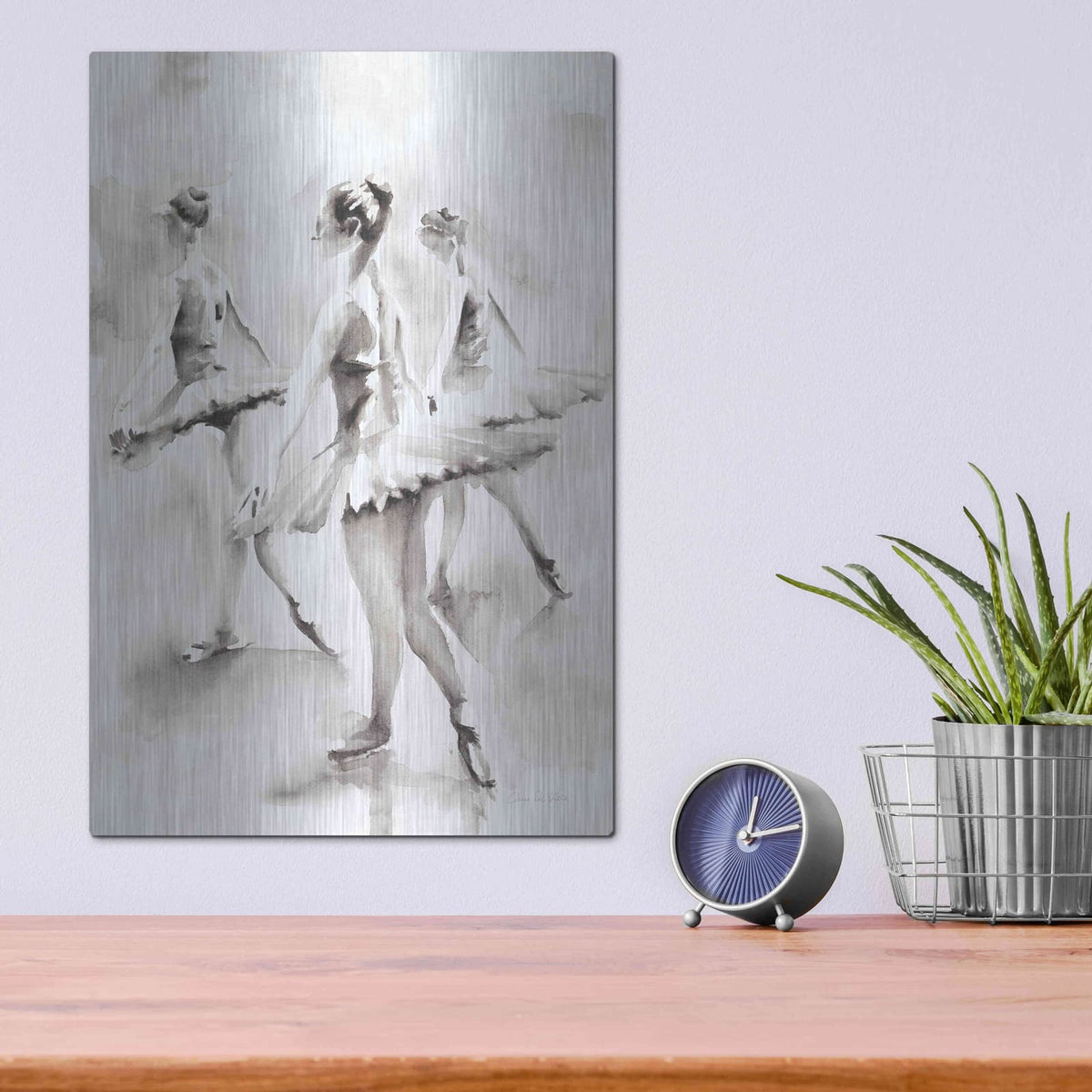 'Three Ballerinas' by Aimee Del Valle – Metal Wall Art, 12x16 room view