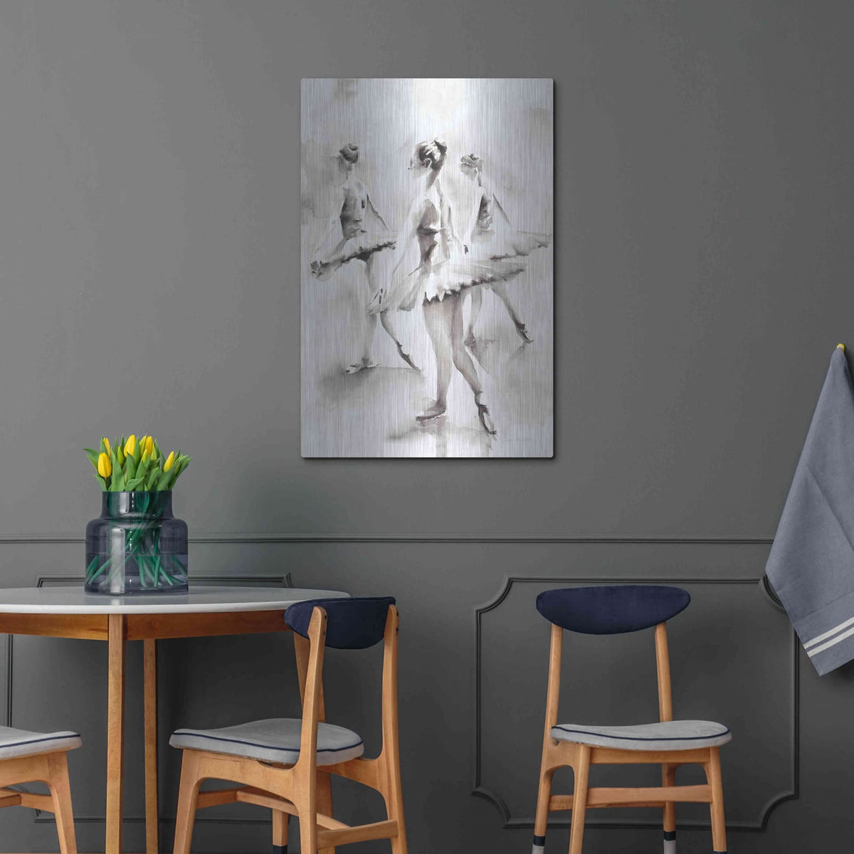 'Three Ballerinas' by Aimee Del Valle – Metal Wall Art, 24x36 room view