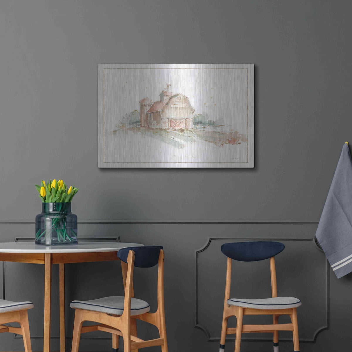 'Farm Friends XV Barn' by Lisa Audit – Metal Wall Art, 36x24 room view
