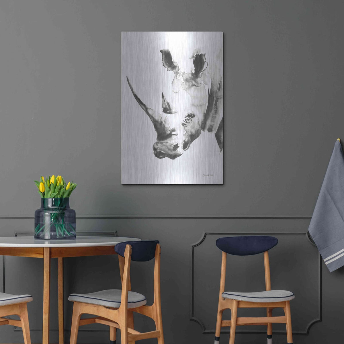 'Rhino Gray' by Alan Majchrowicz – Metal Wall Art, 24x36 room view