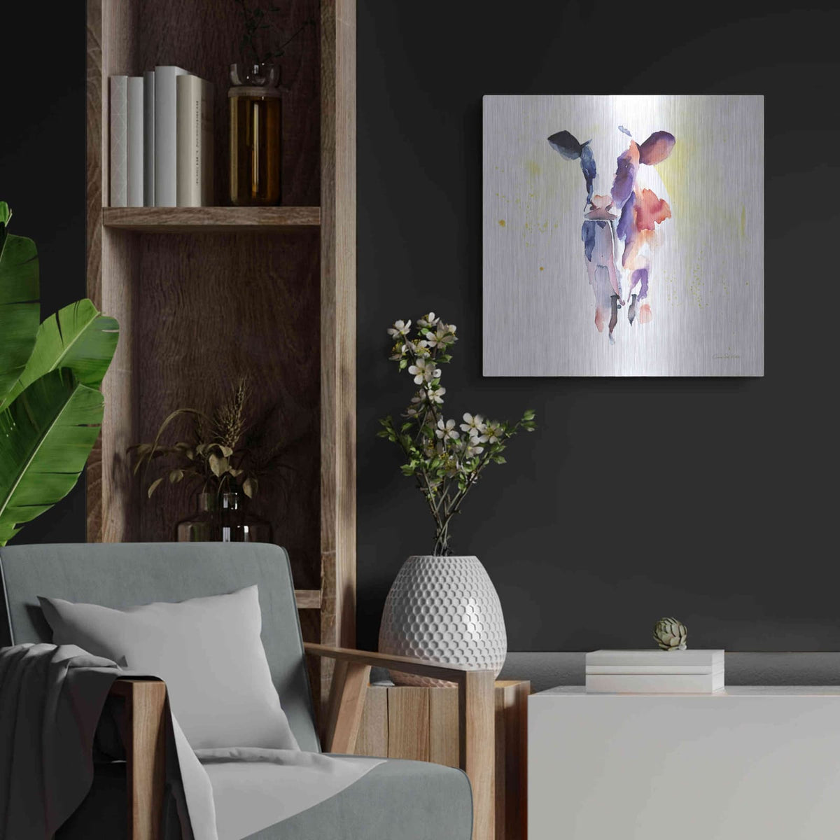 'Holstein II' by Alan Majchrowicz – Metal Wall Art, 24x24 room view