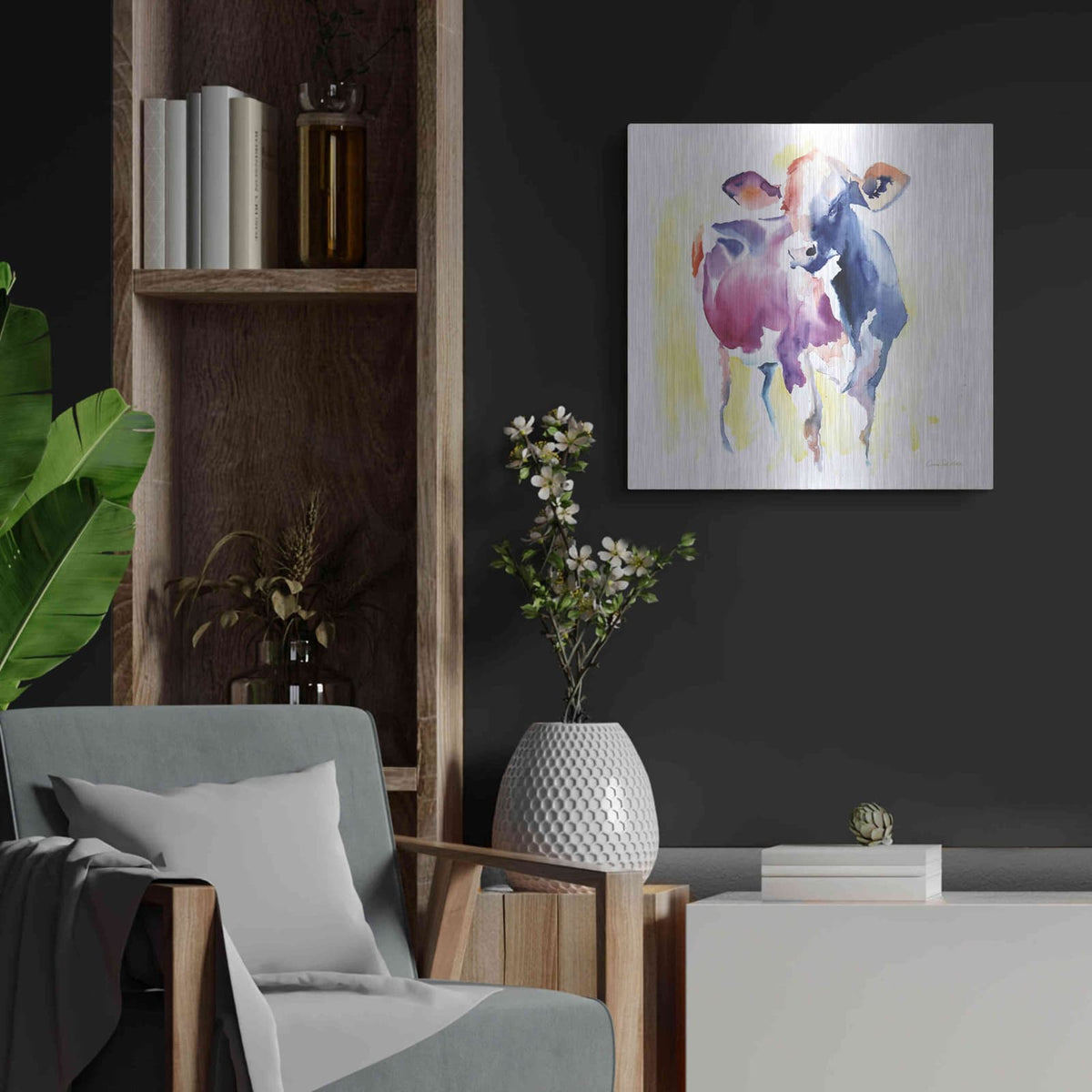 'Holstein III' by Alan Majchrowicz – Metal Wall Art, 24x24 room view