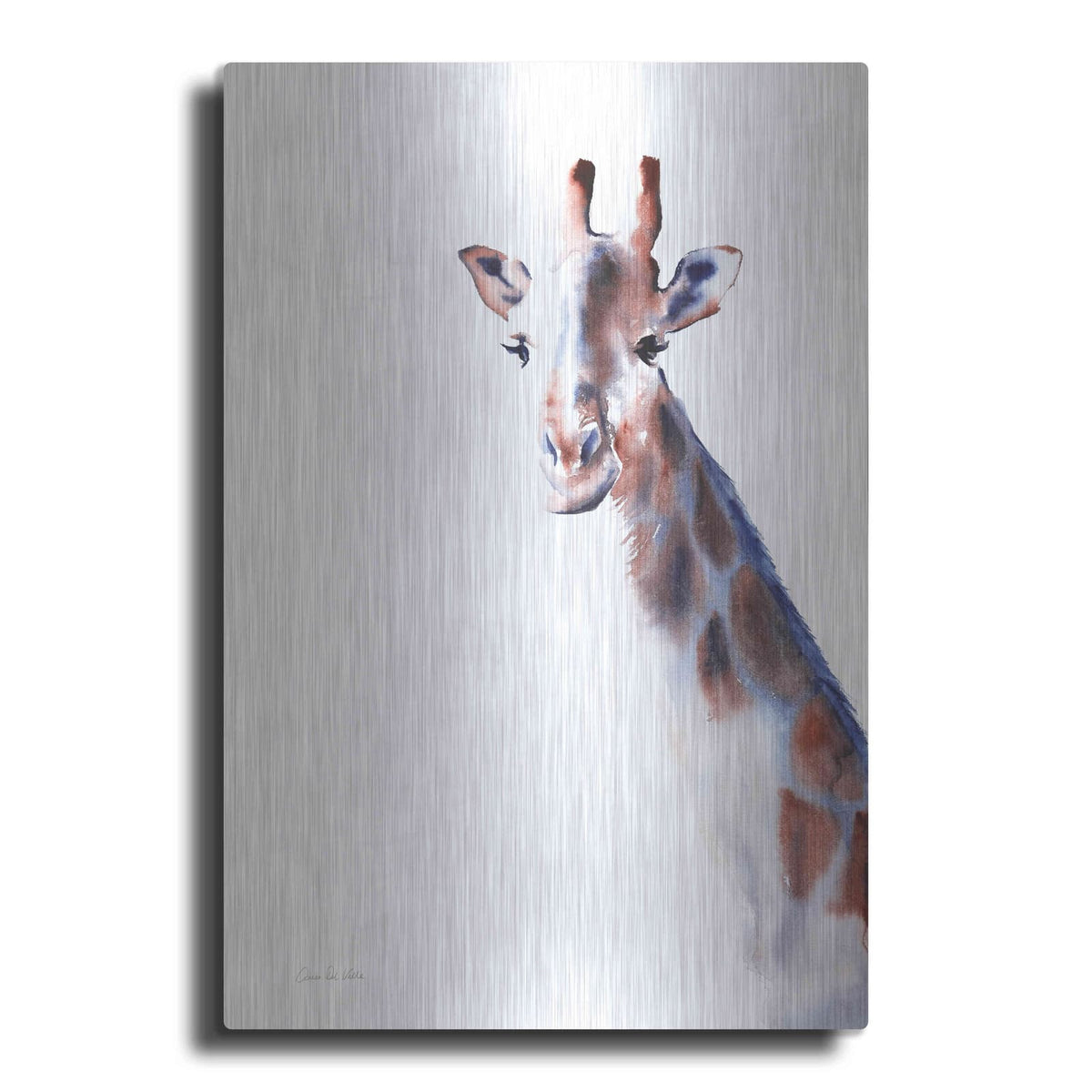'Copper And Blue Giraffe' by Alan Majchrowicz – Metal Wall Art