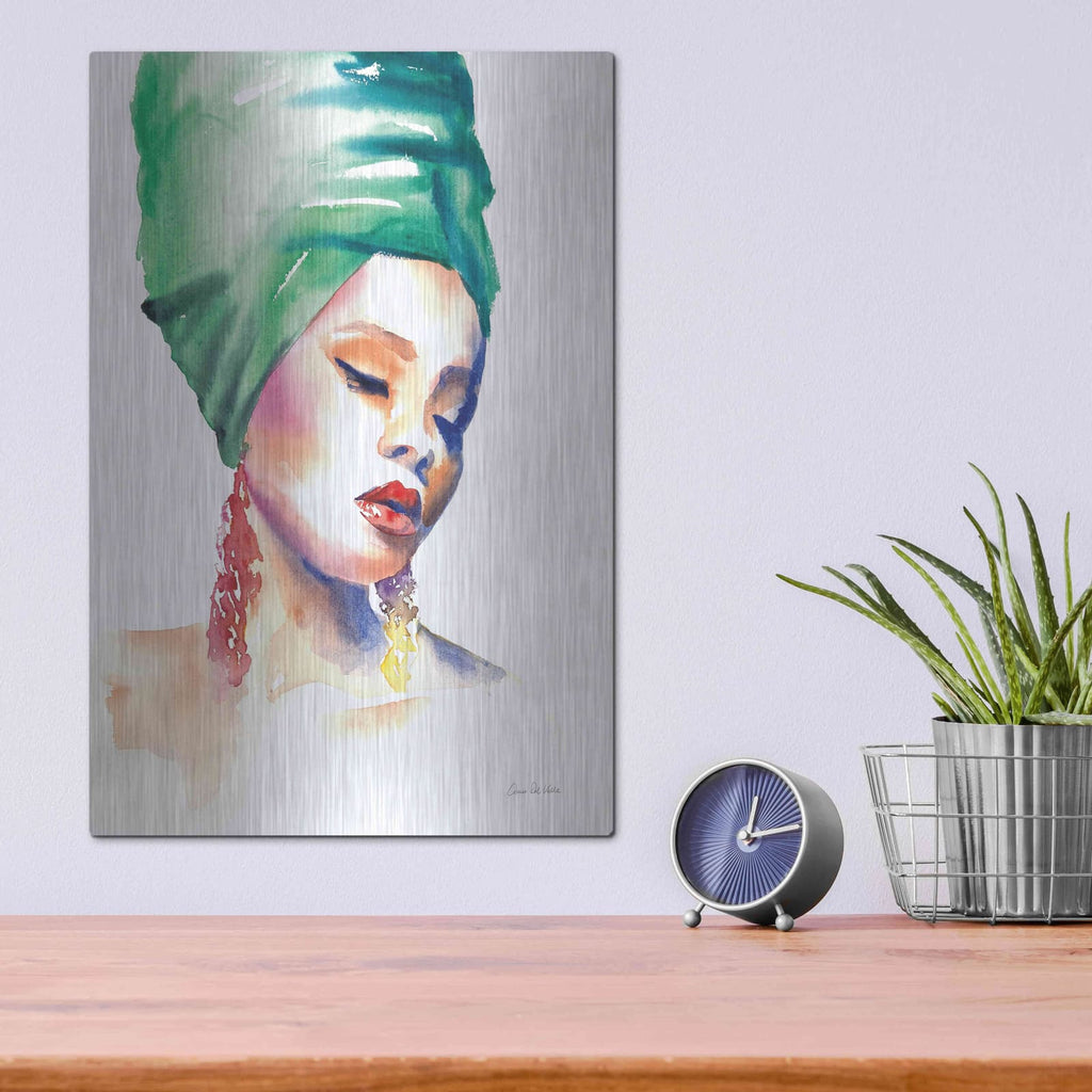 'Woman In Green' by Alan Majchrowicz – Metal Wall Art, 12x16 room view
