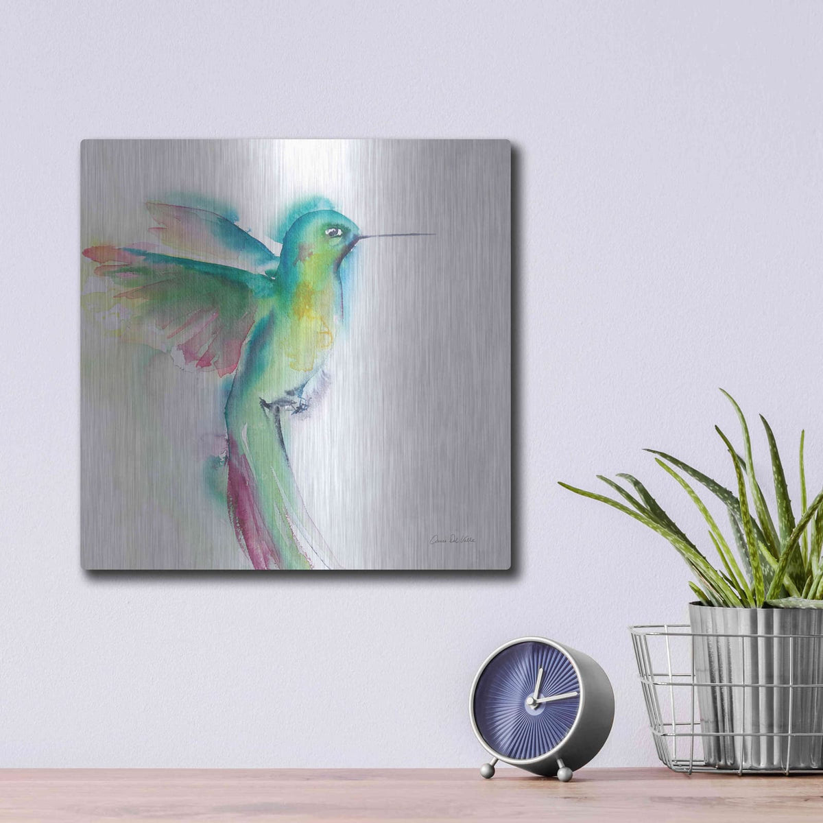 'Hummingbirds II' by Alan Majchrowicz – Metal Wall Art, 12x12 room view
