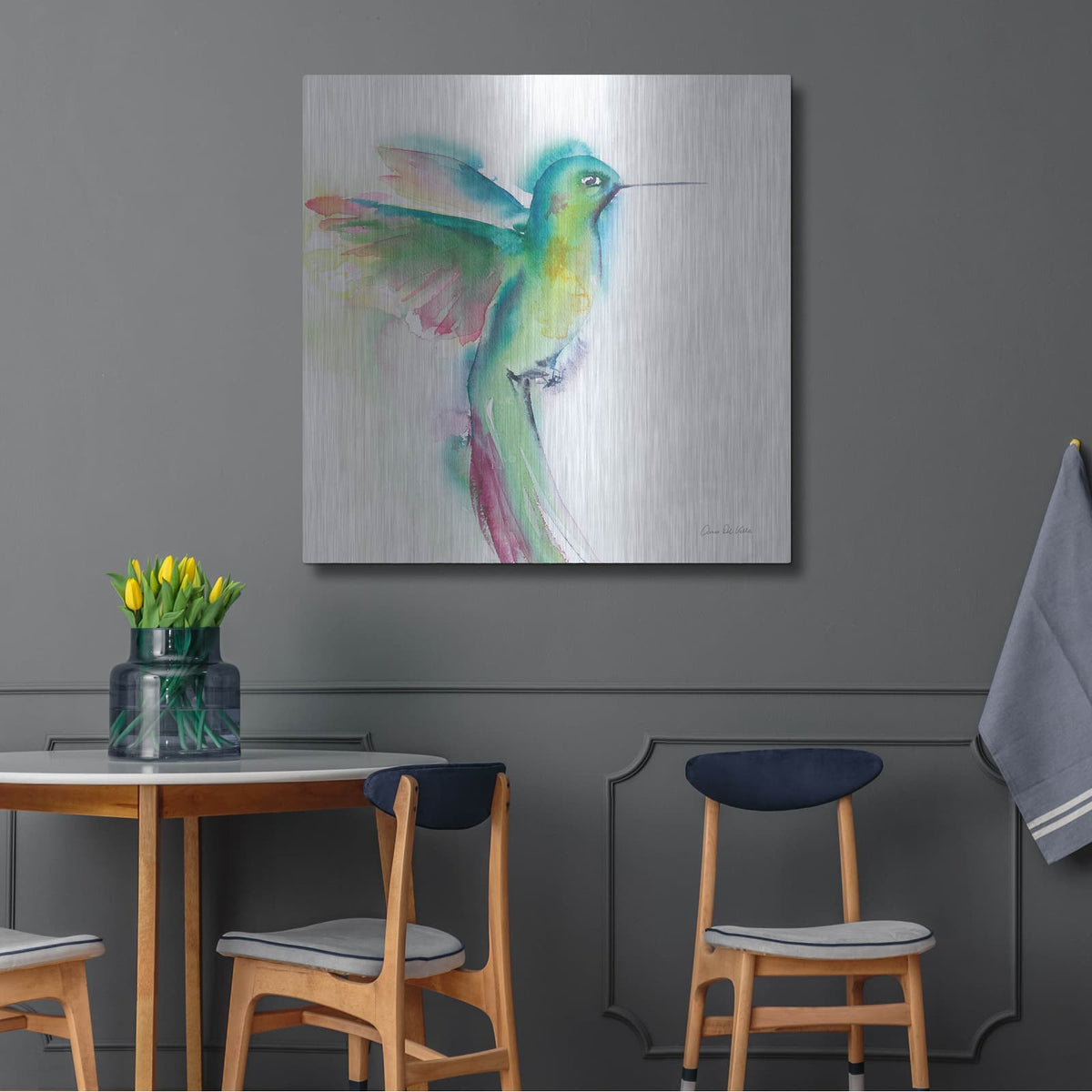 'Hummingbirds II' by Alan Majchrowicz – Metal Wall Art, 36x36 room view