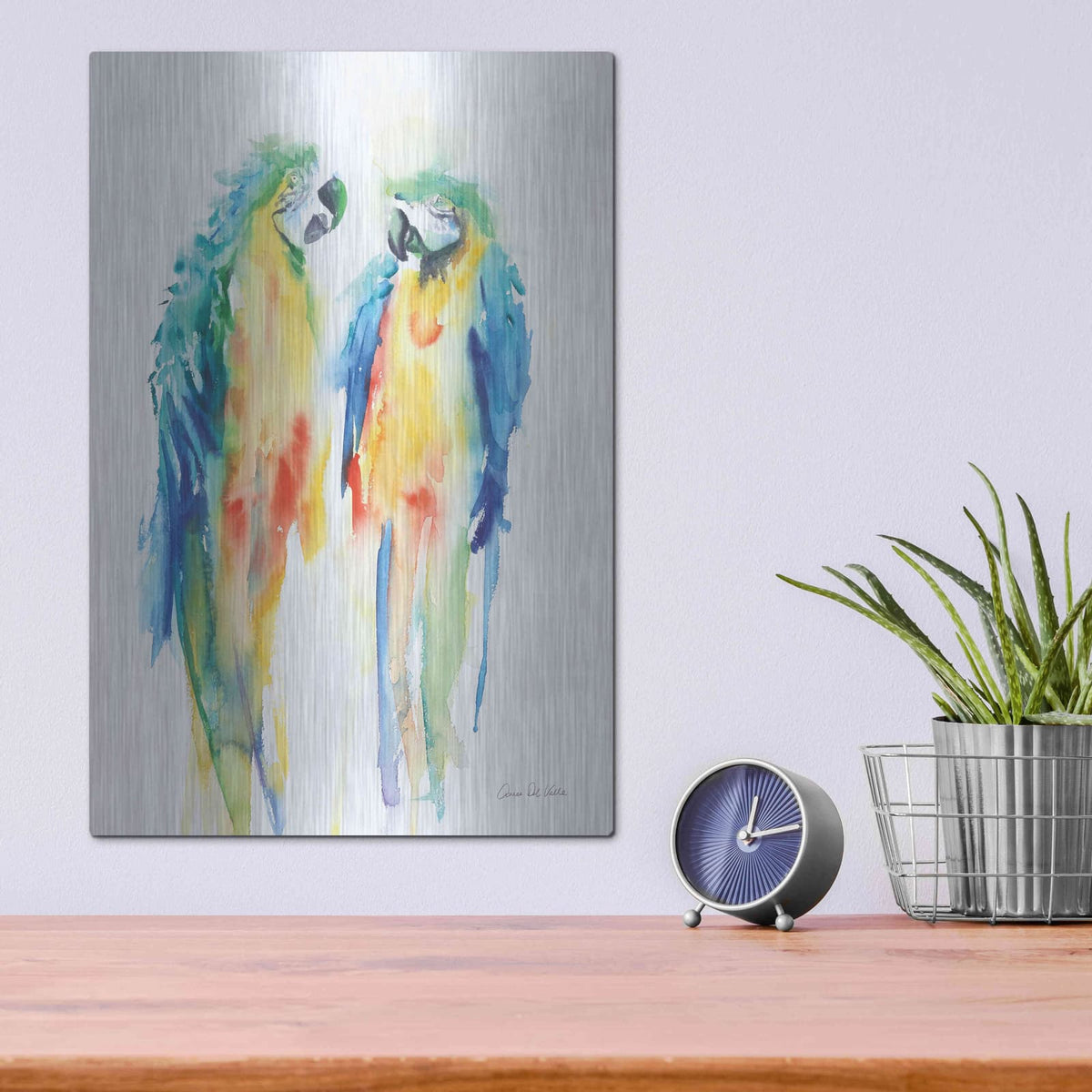 'Colorful Parrots I' by Alan Majchrowicz – Metal Wall Art, 12x16 room view