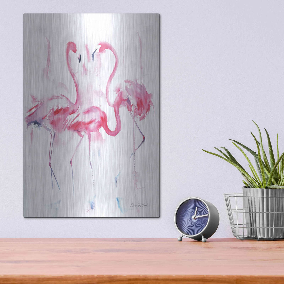 'Flamingo Trio' by Alan Majchrowicz – Metal Wall Art, 12x16 room view