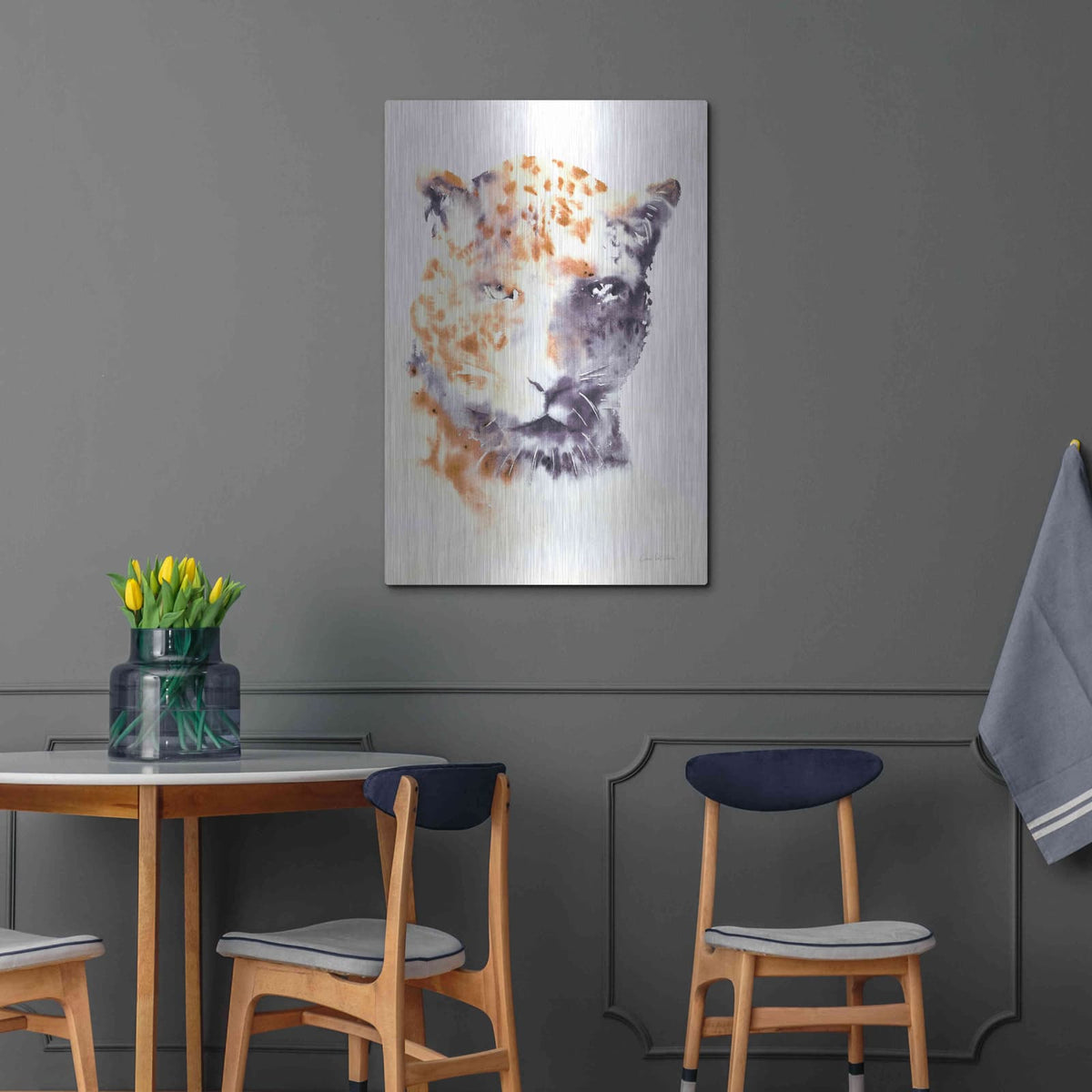 'Cheetah Neutral' by Alan Majchrowicz – Metal Wall Art, 24x36 room view