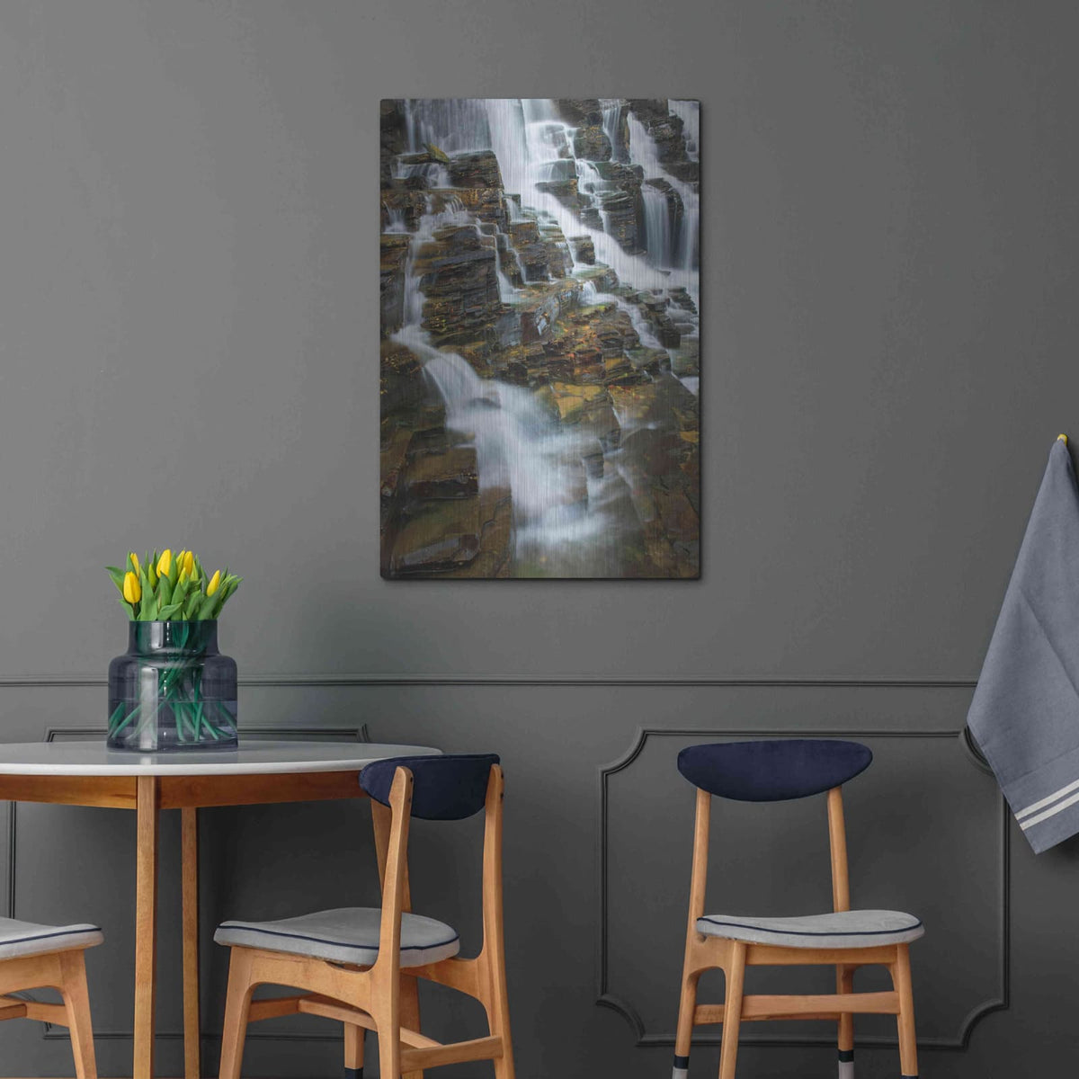 'Falls on McDonald Creek color' by Alan Majchrowicz – Metal Wall Art, 24x36 room view