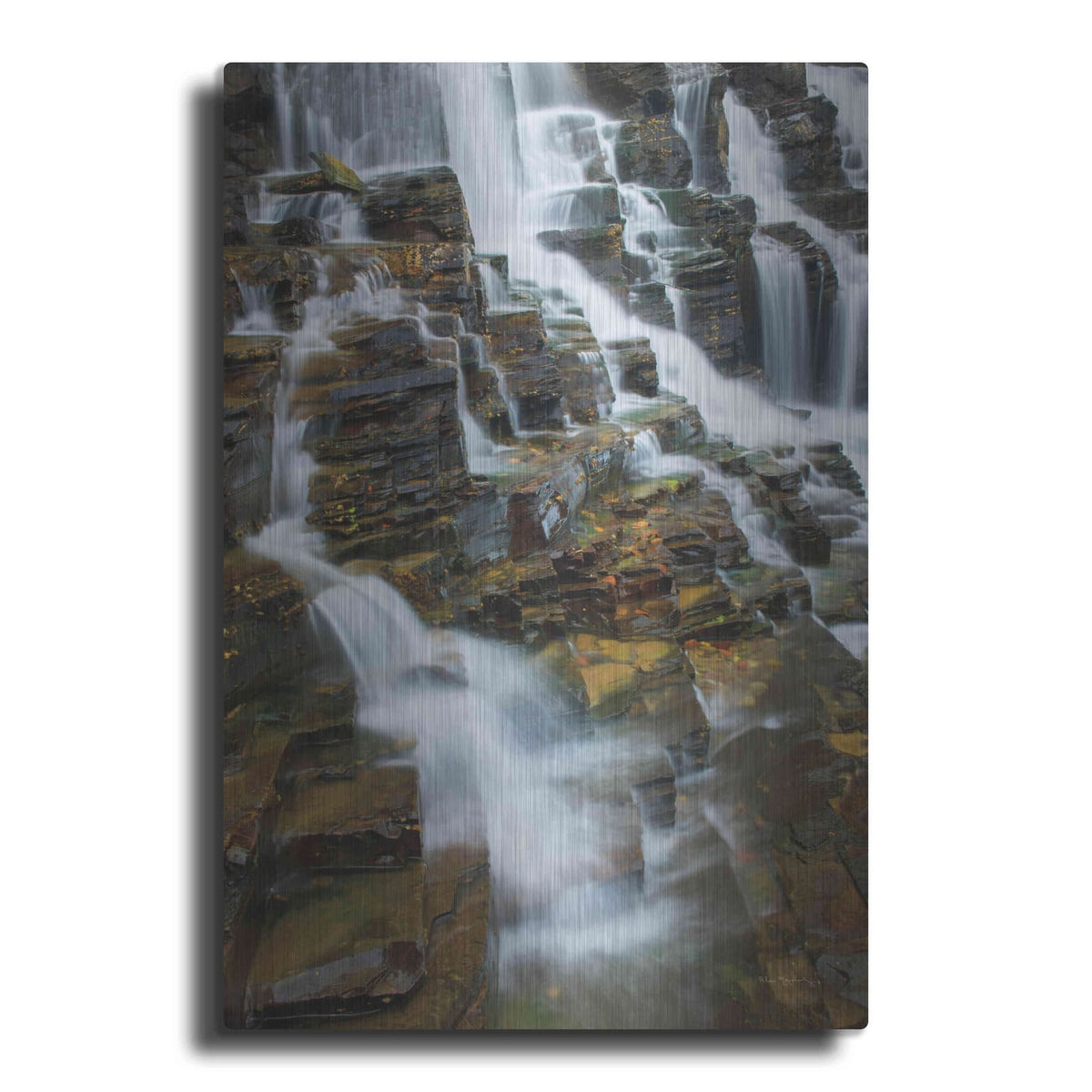 'Falls on McDonald Creek color' by Alan Majchrowicz – Metal Wall Art