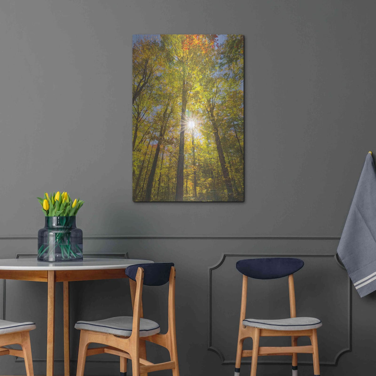 'Autumn Foliage Sunburst III' by Alan Majchrowicz – Metal Wall Art, 24x36 room view