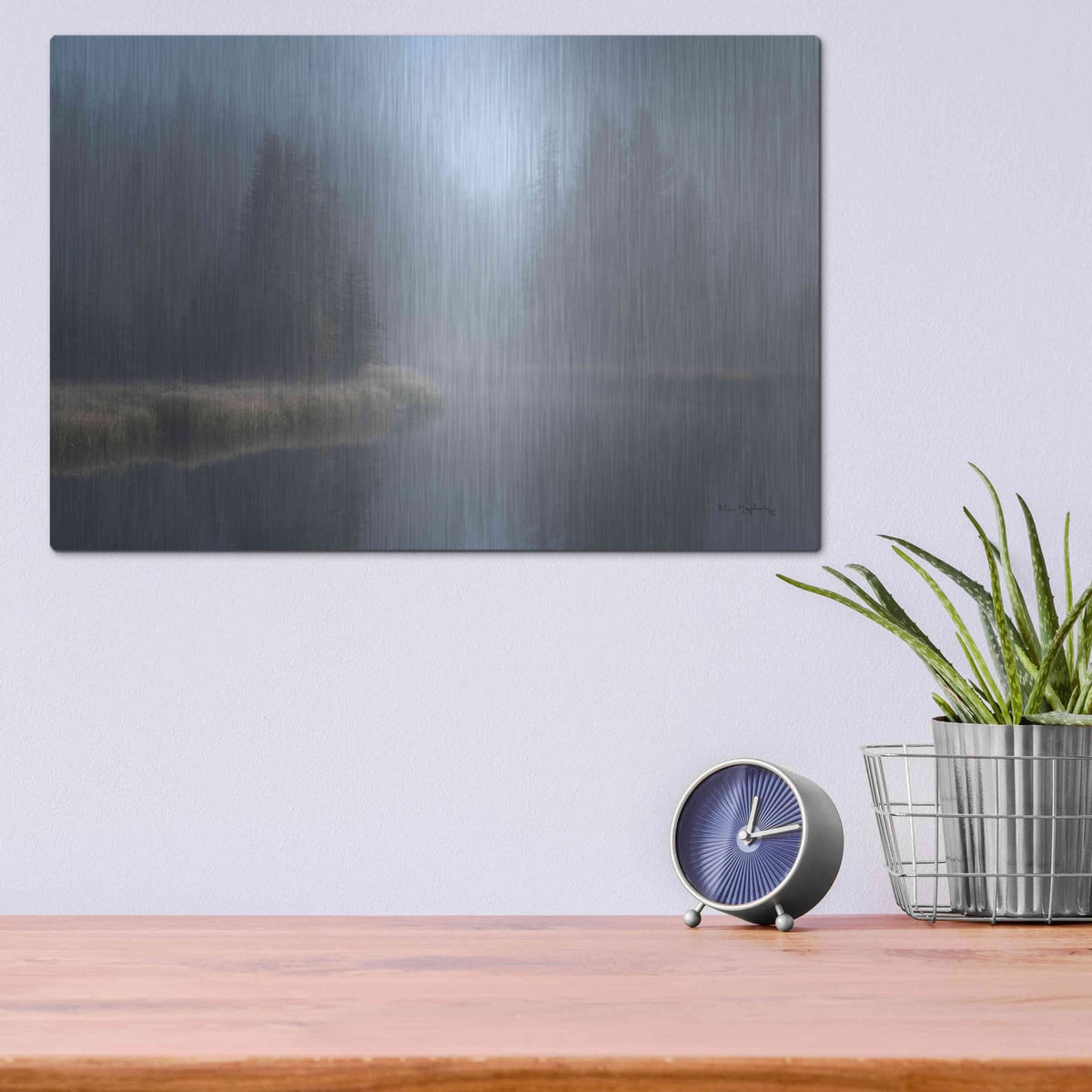 'Grand Teton Lake Fog' by Alan Majchrowicz – Metal Wall Art, 16x12 room view