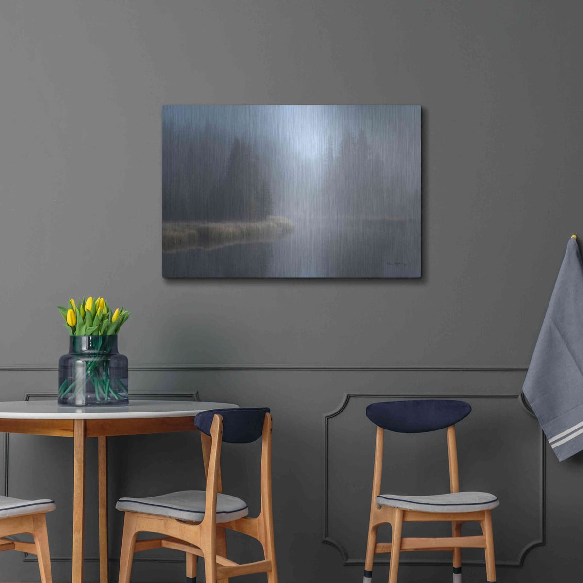 'Grand Teton Lake Fog' by Alan Majchrowicz – Metal Wall Art, 36x24 room view