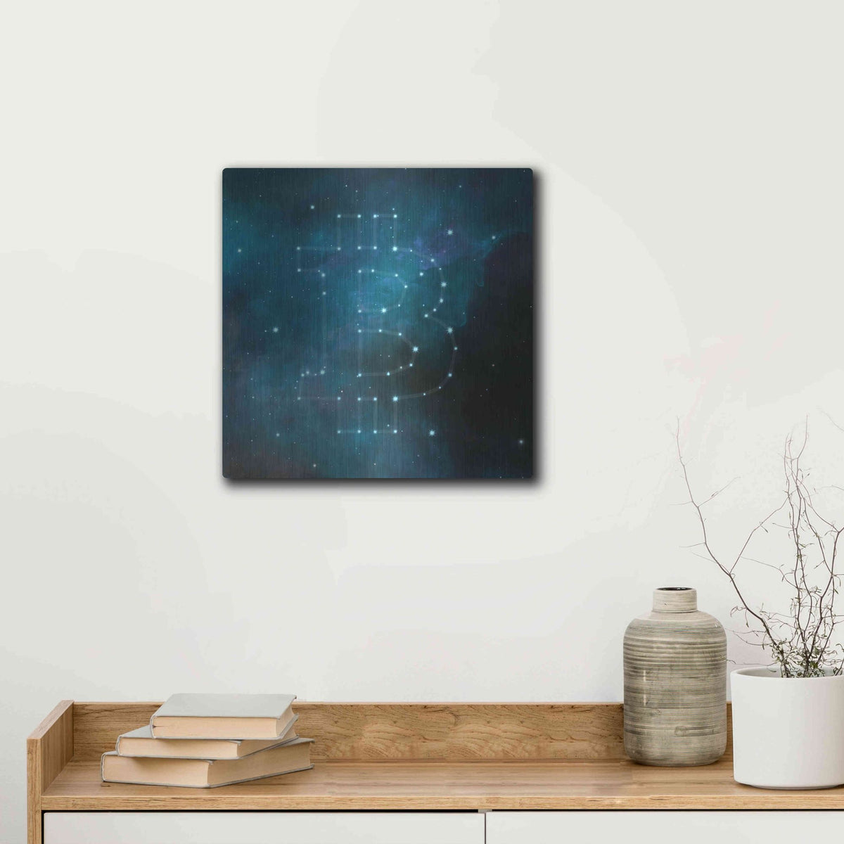Luxe Metal Art 'Bitcoin Constellation II' by Epic Portfolio, Metal Wall Art,12x12