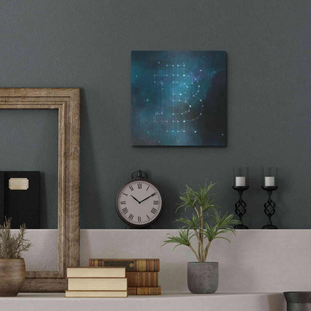 Luxe Metal Art 'Bitcoin Constellation II' by Epic Portfolio, Metal Wall Art,12x12