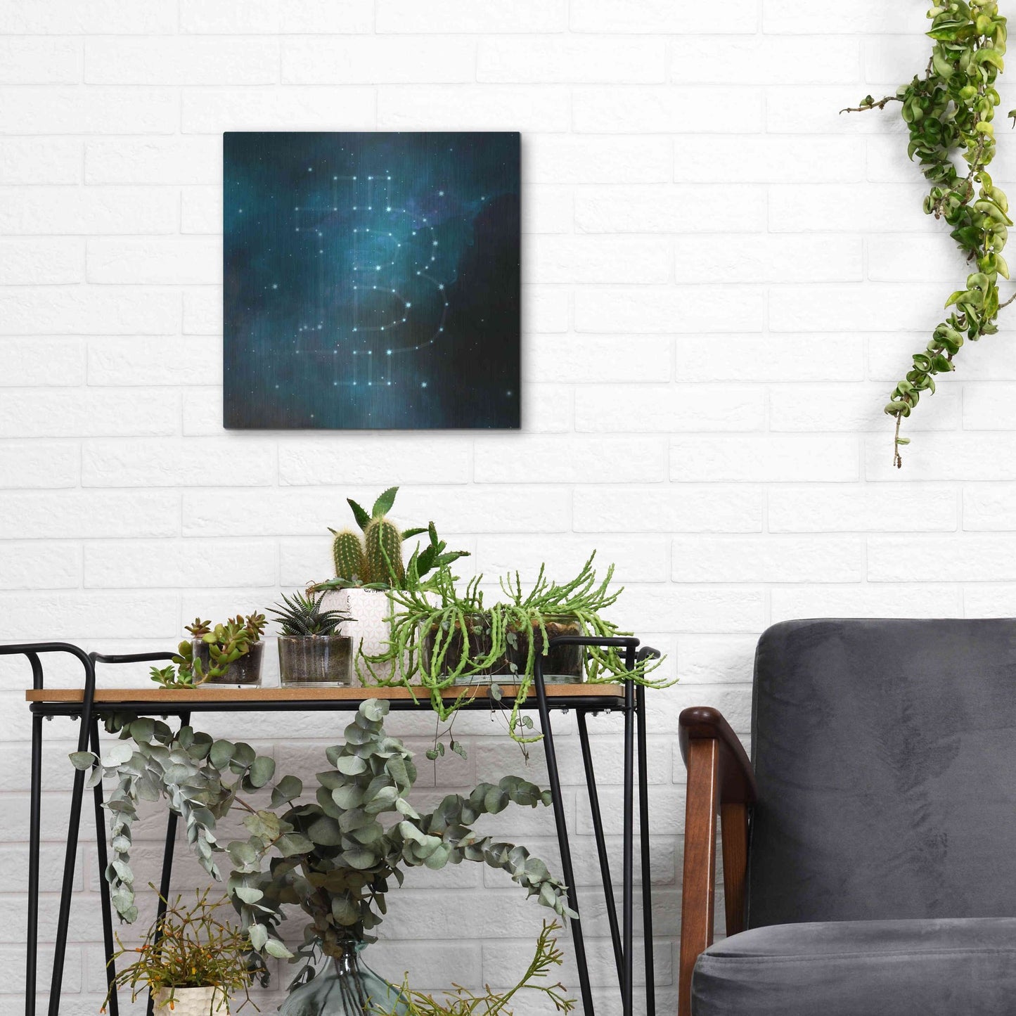 Luxe Metal Art 'Bitcoin Constellation II' by Epic Portfolio, Metal Wall Art,12x12