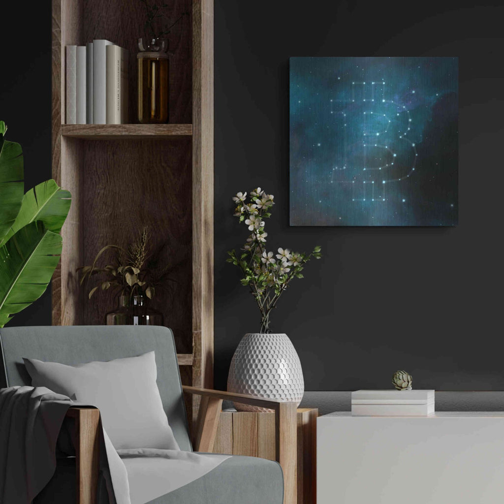 Luxe Metal Art 'Bitcoin Constellation II' by Epic Portfolio, Metal Wall Art,24x24