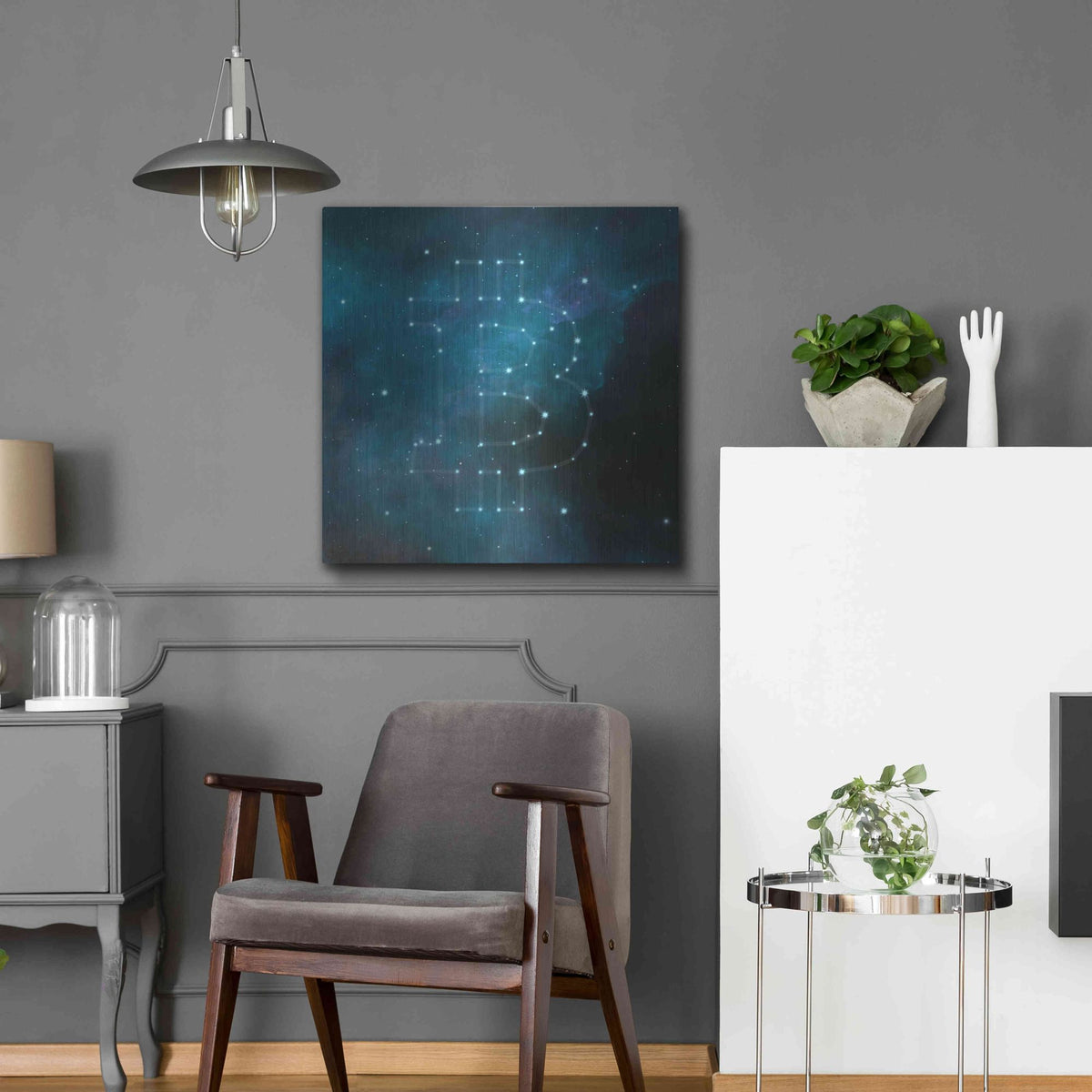 Luxe Metal Art 'Bitcoin Constellation II' by Epic Portfolio, Metal Wall Art,24x24
