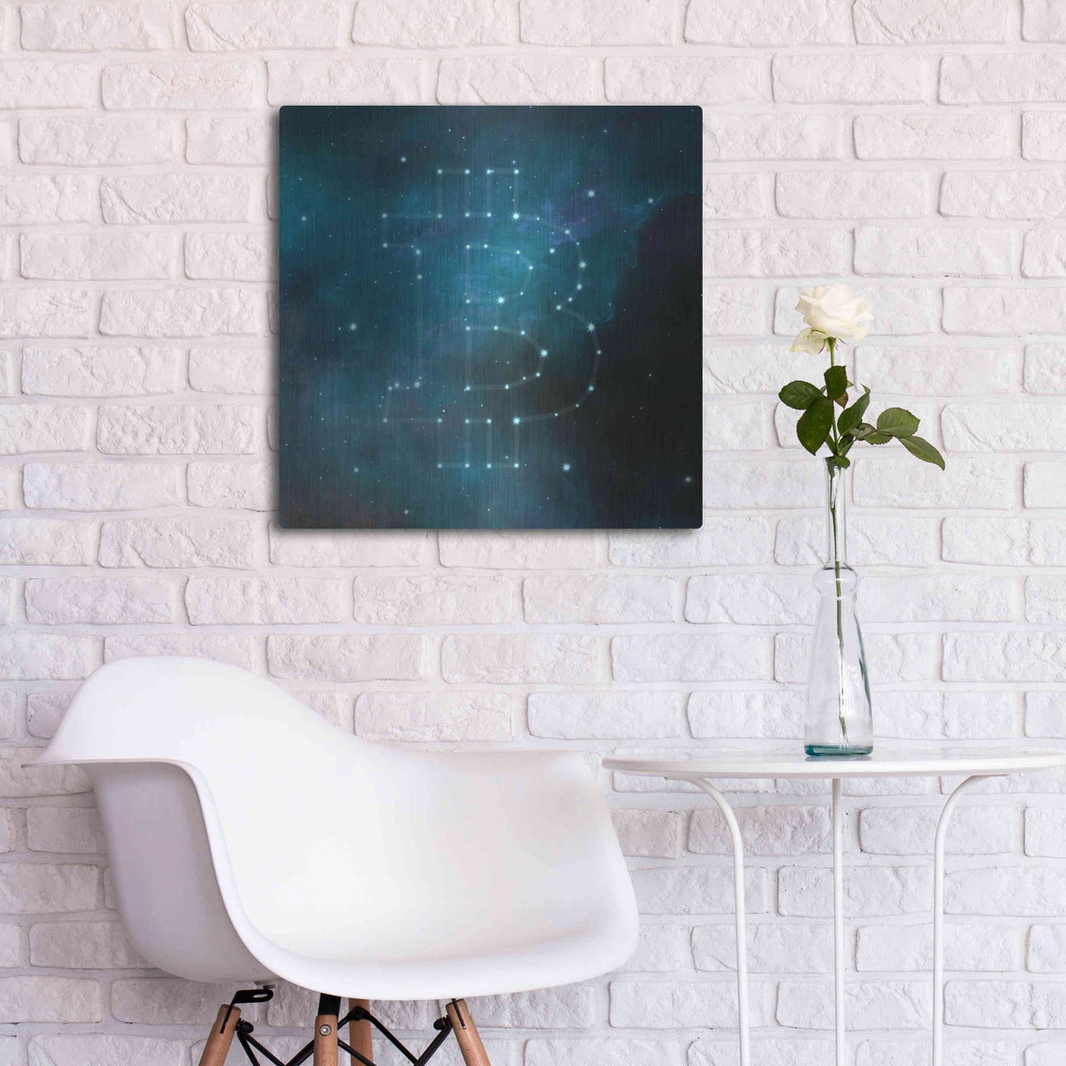 Luxe Metal Art 'Bitcoin Constellation II' by Epic Portfolio, Metal Wall Art,24x24