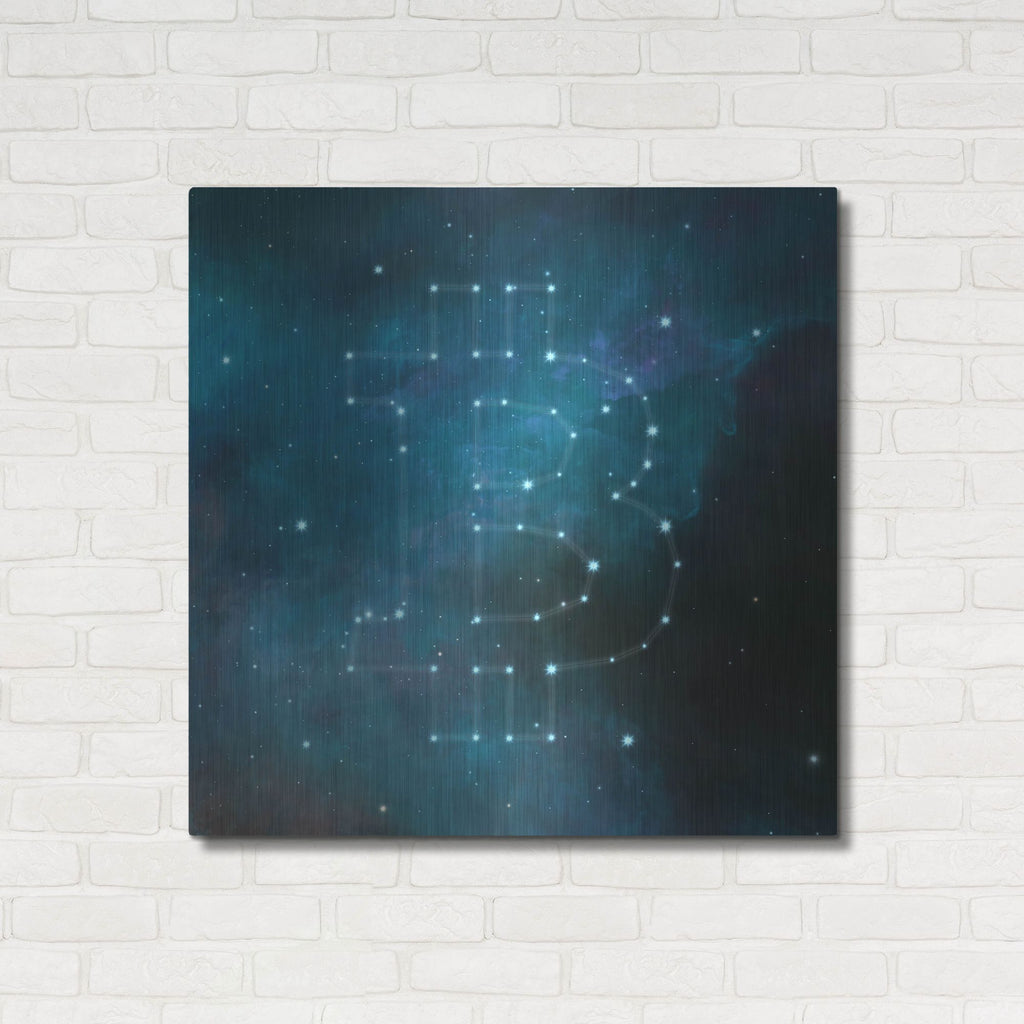 Luxe Metal Art 'Bitcoin Constellation II' by Epic Portfolio, Metal Wall Art,36x36