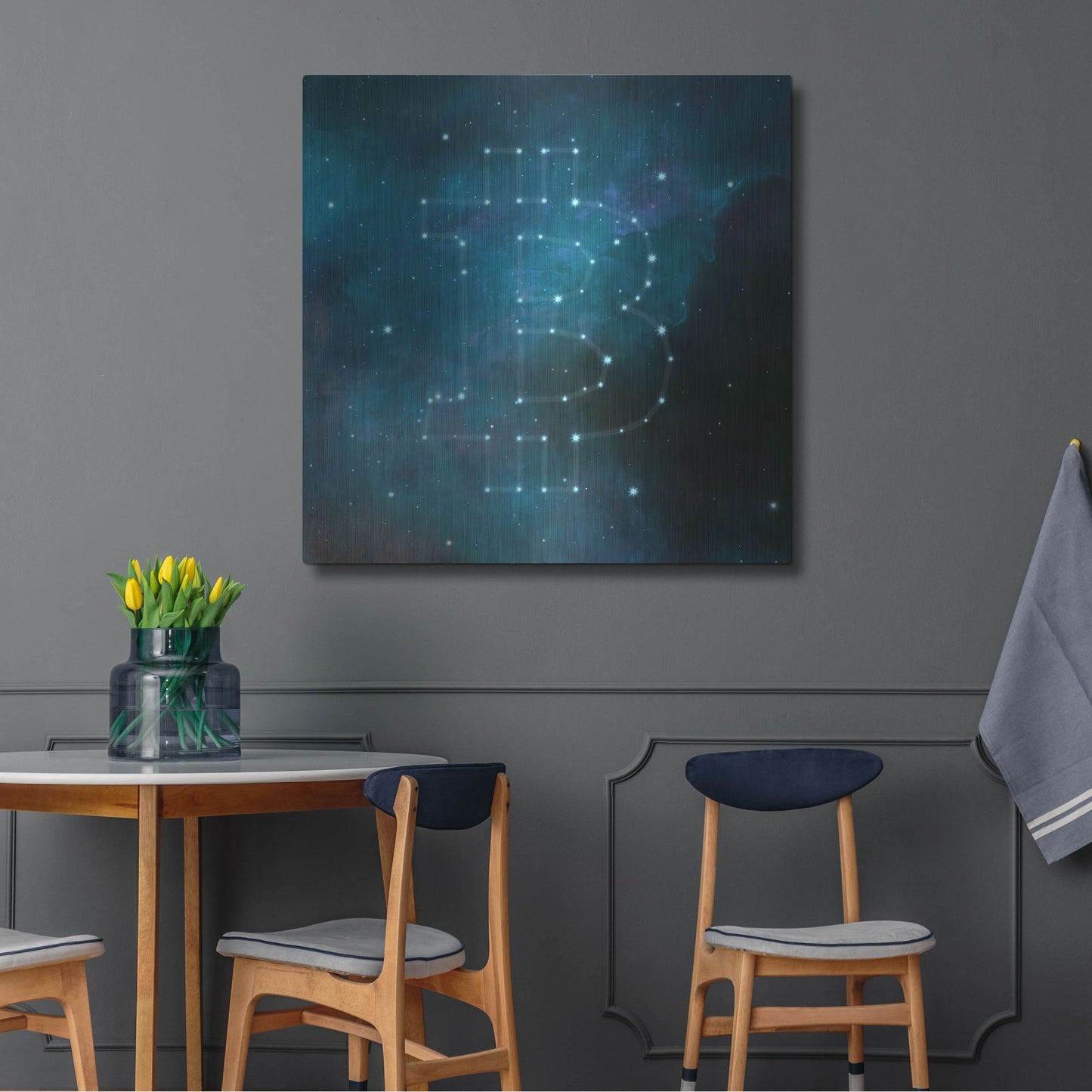 Luxe Metal Art 'Bitcoin Constellation II' by Epic Portfolio, Metal Wall Art,36x36