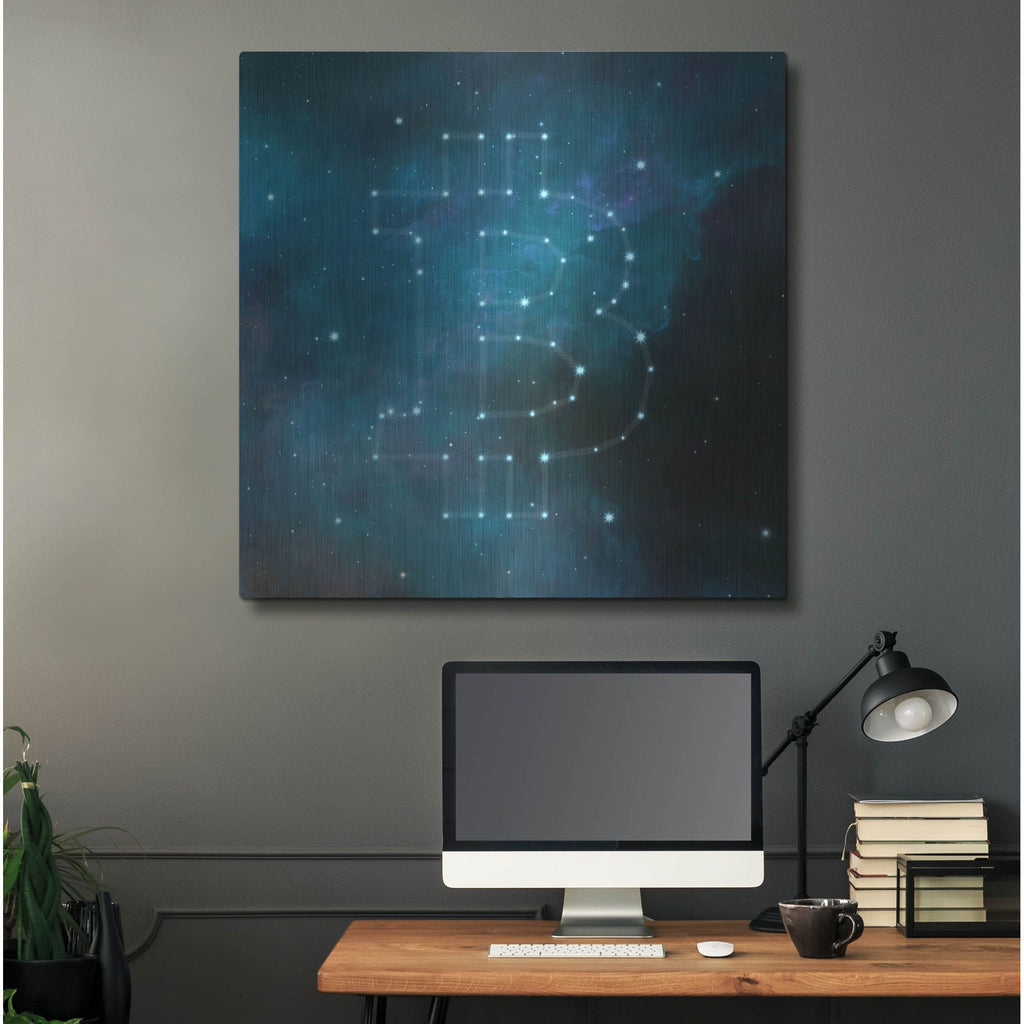 Luxe Metal Art 'Bitcoin Constellation II' by Epic Portfolio, Metal Wall Art,36x36
