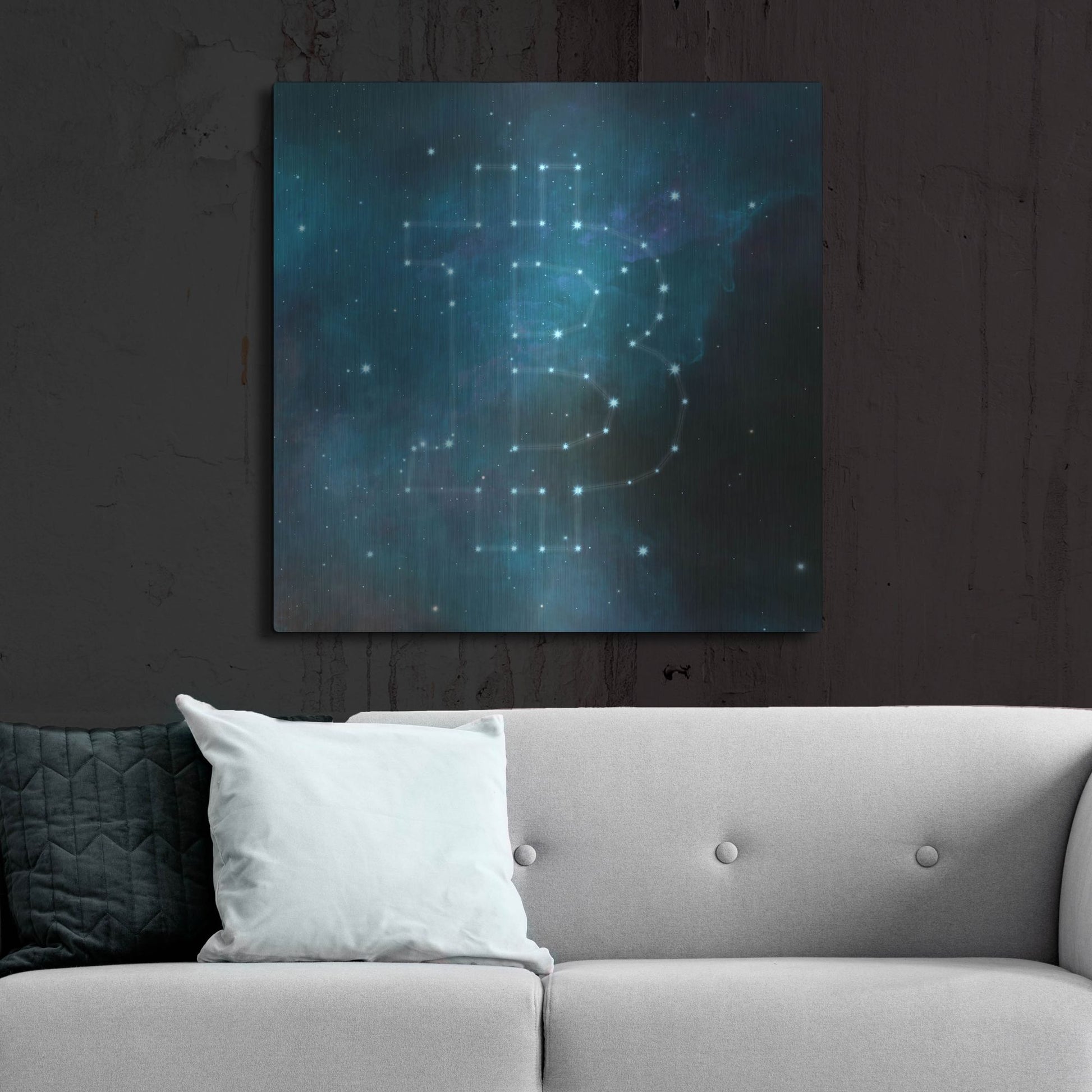 Luxe Metal Art 'Bitcoin Constellation II' by Epic Portfolio, Metal Wall Art,36x36