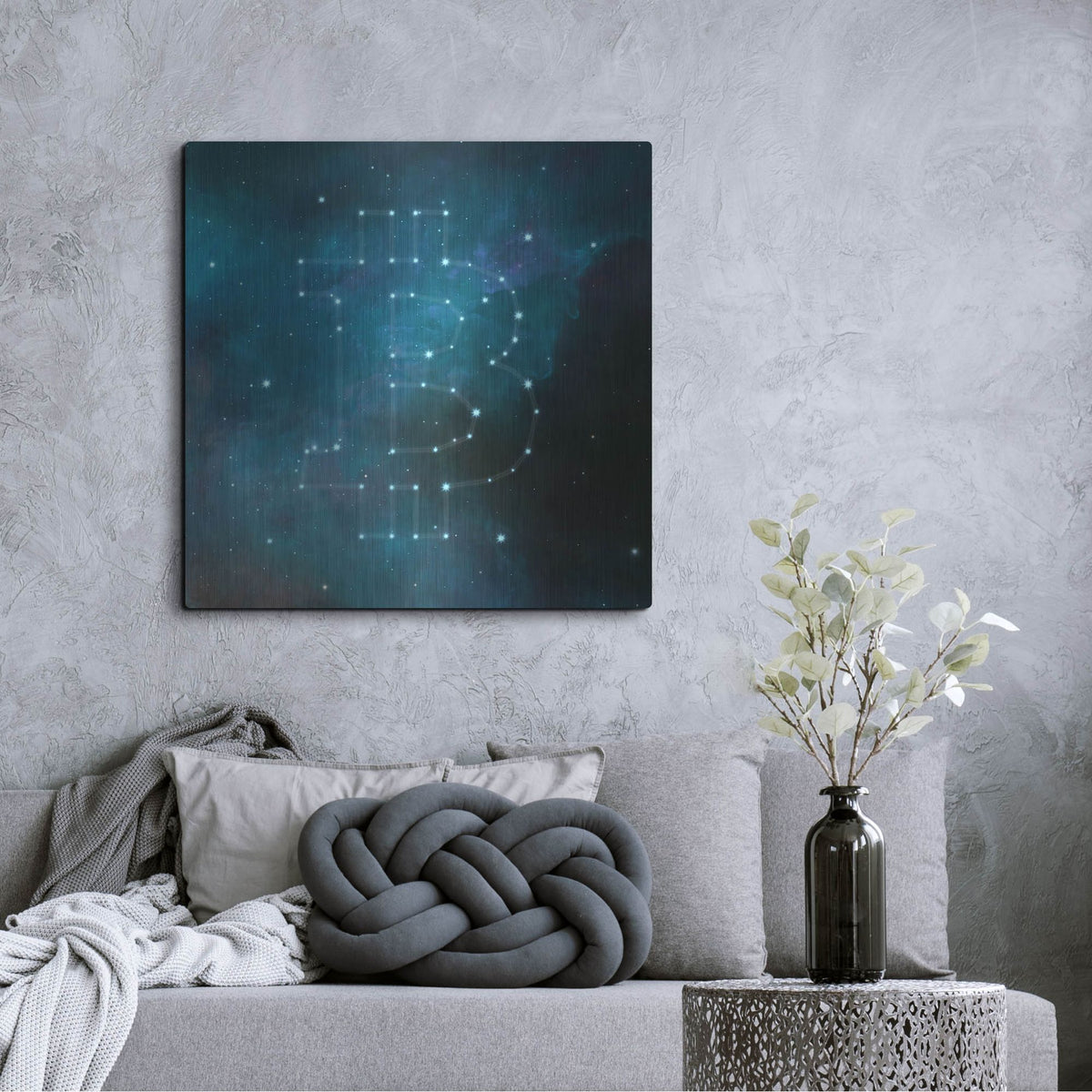 Luxe Metal Art 'Bitcoin Constellation II' by Epic Portfolio, Metal Wall Art,36x36