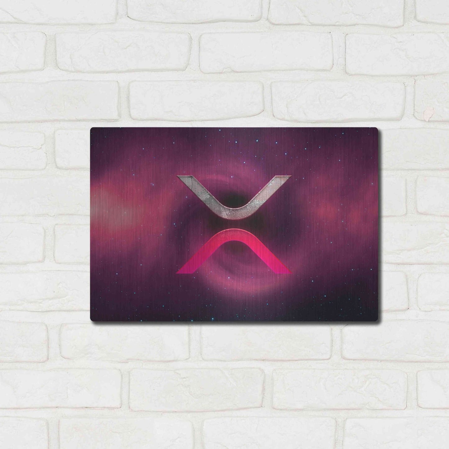 Luxe Metal Art 'Cosmic Crypto XRP' by Epic Portfolio, Metal Wall Art,16x12