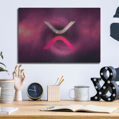 Luxe Metal Art 'Cosmic Crypto XRP' by Epic Portfolio, Metal Wall Art,16x12