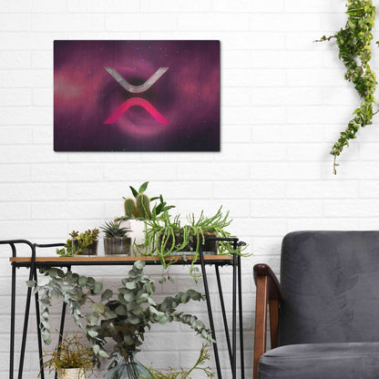 Luxe Metal Art 'Cosmic Crypto XRP' by Epic Portfolio, Metal Wall Art,16x12