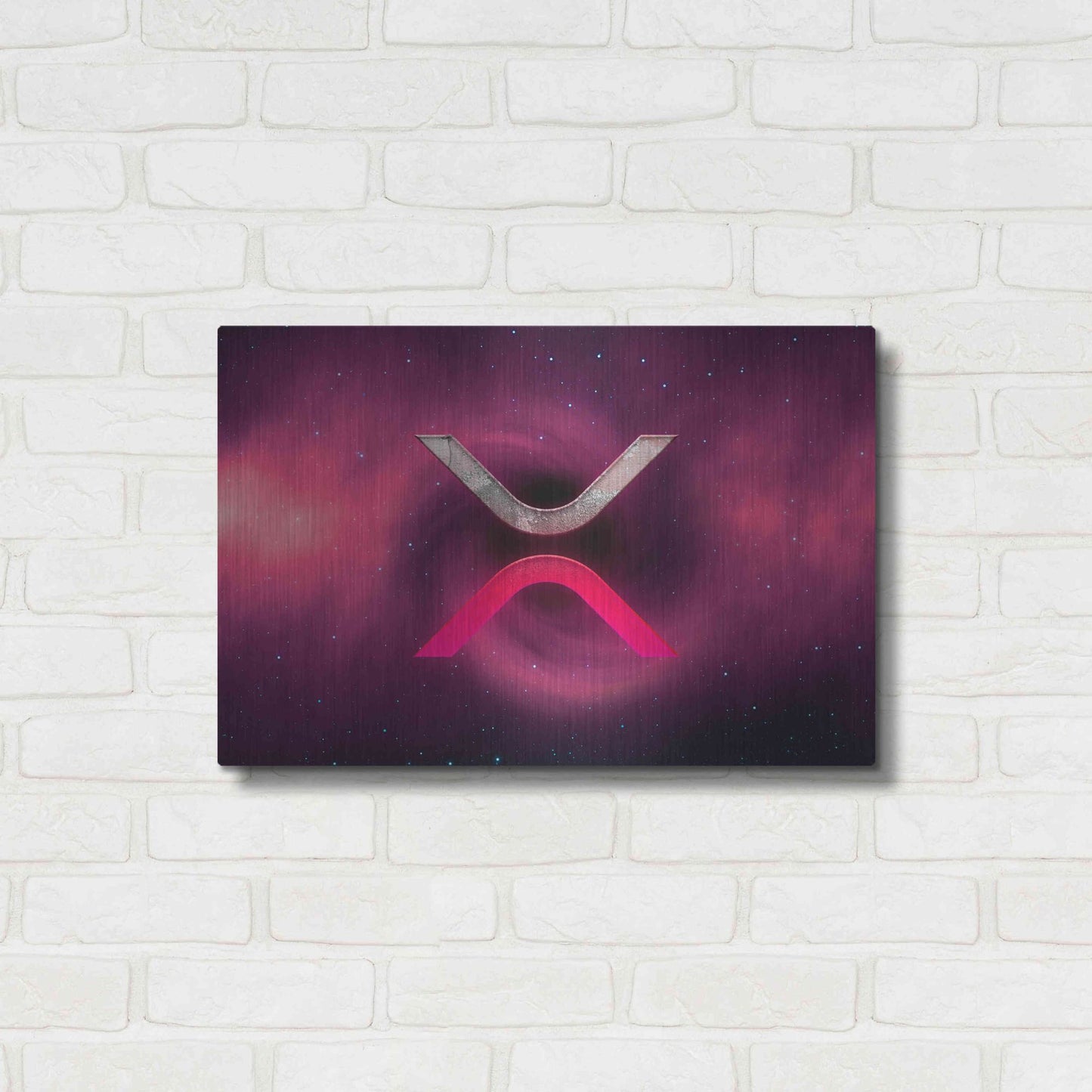 Luxe Metal Art 'Cosmic Crypto XRP' by Epic Portfolio, Metal Wall Art,24x16
