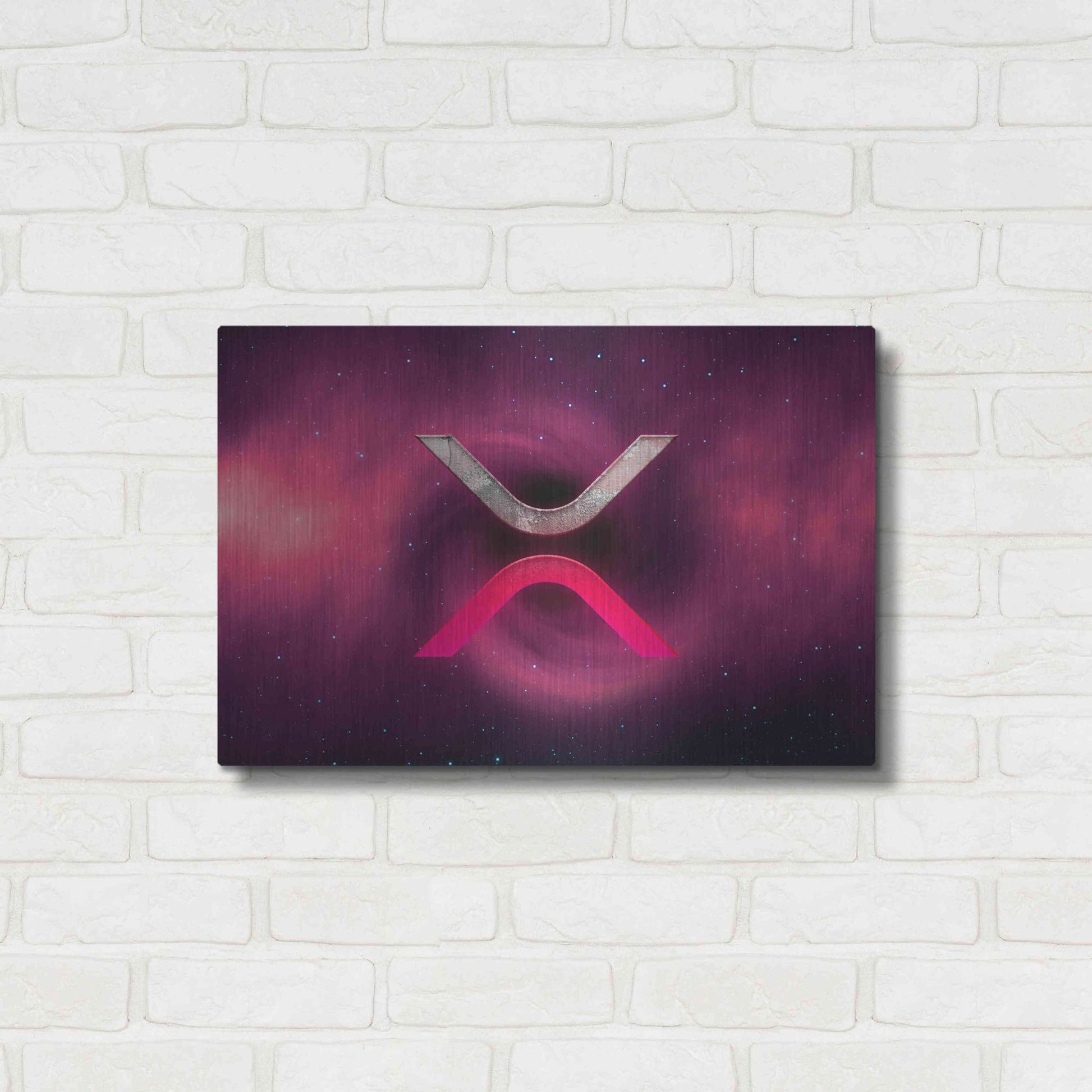 Luxe Metal Art 'Cosmic Crypto XRP' by Epic Portfolio, Metal Wall Art,24x16