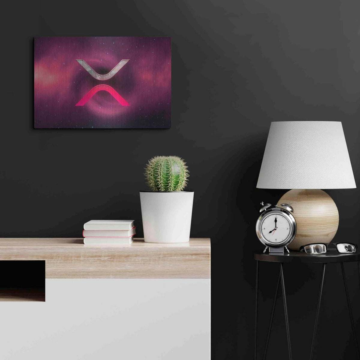 'Cosmic Crypto XRP' by Valentyn Artemenko – Metal Wall Art, 24x16 room view