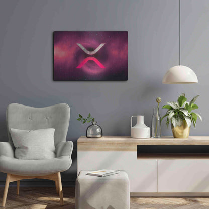 Luxe Metal Art 'Cosmic Crypto XRP' by Epic Portfolio, Metal Wall Art,24x16
