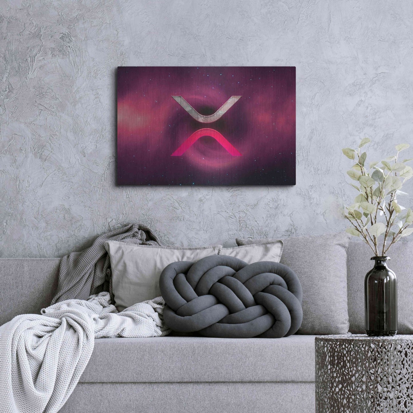 Luxe Metal Art 'Cosmic Crypto XRP' by Epic Portfolio, Metal Wall Art,36x24