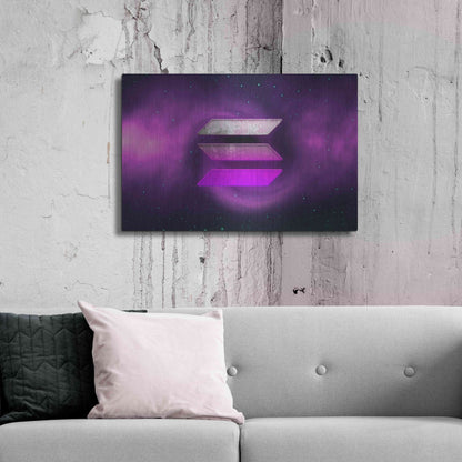 Luxe Metal Art 'Cosmic Crypto Solana' by Epic Portfolio, Metal Wall Art,36x24