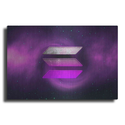 Luxe Metal Art 'Cosmic Crypto Solana' by Epic Portfolio, Metal Wall Art